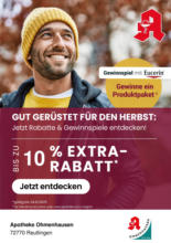 In Ihrer Apotheke vor Ort und online: Rabatte sichern & Gewinnspiele entdecken!