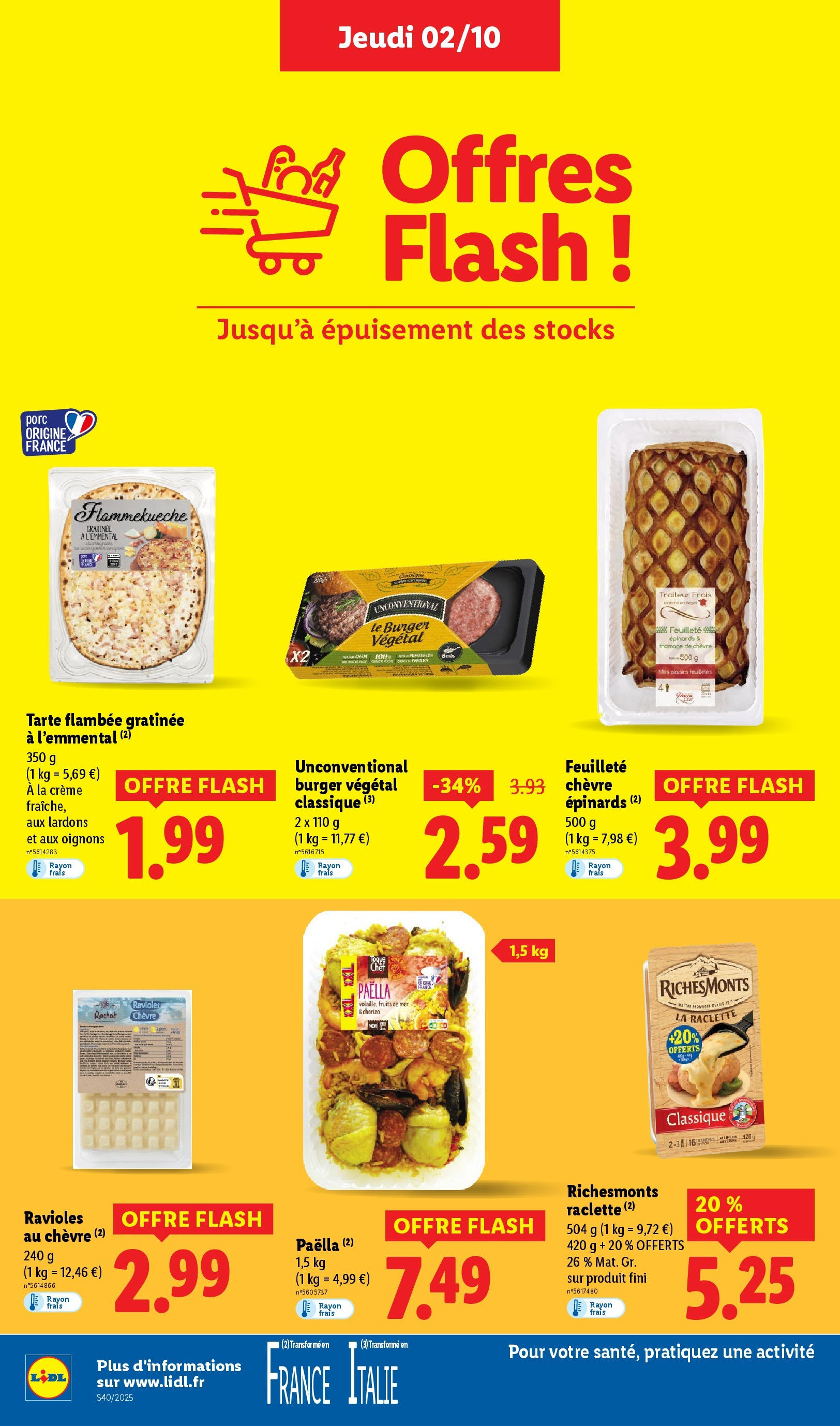 Catalogue LIDL du 01/10/2025 | Promo prospectus en ligne | Page: 16 | Produits: Lardons, Fromage de chèvre, Oignons, Crème
