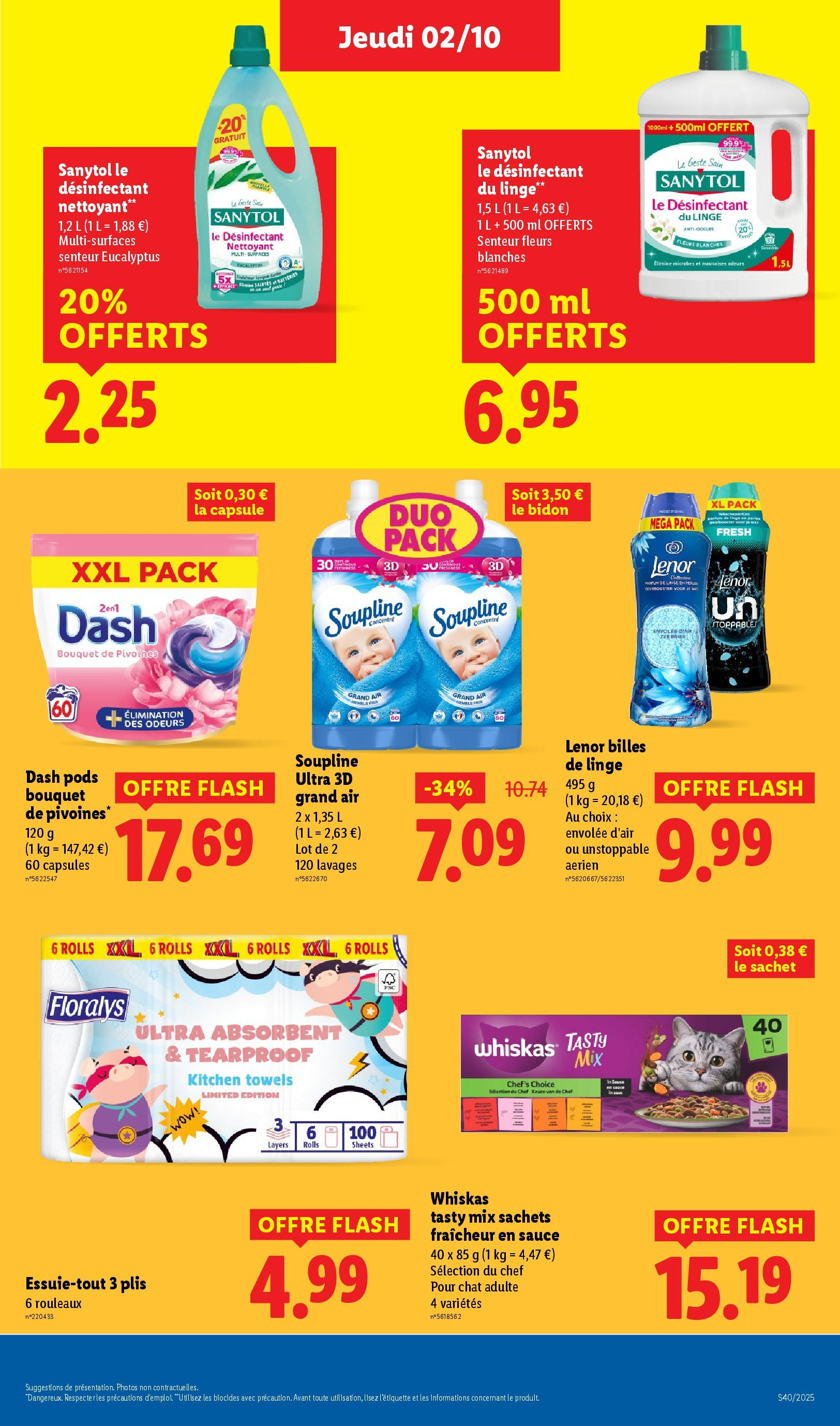 Catalogue LIDL du 01/10/2025 | Promo prospectus en ligne | Page: 23 | Produits: Essuie-tout, Lenor, Soupline, Détergent