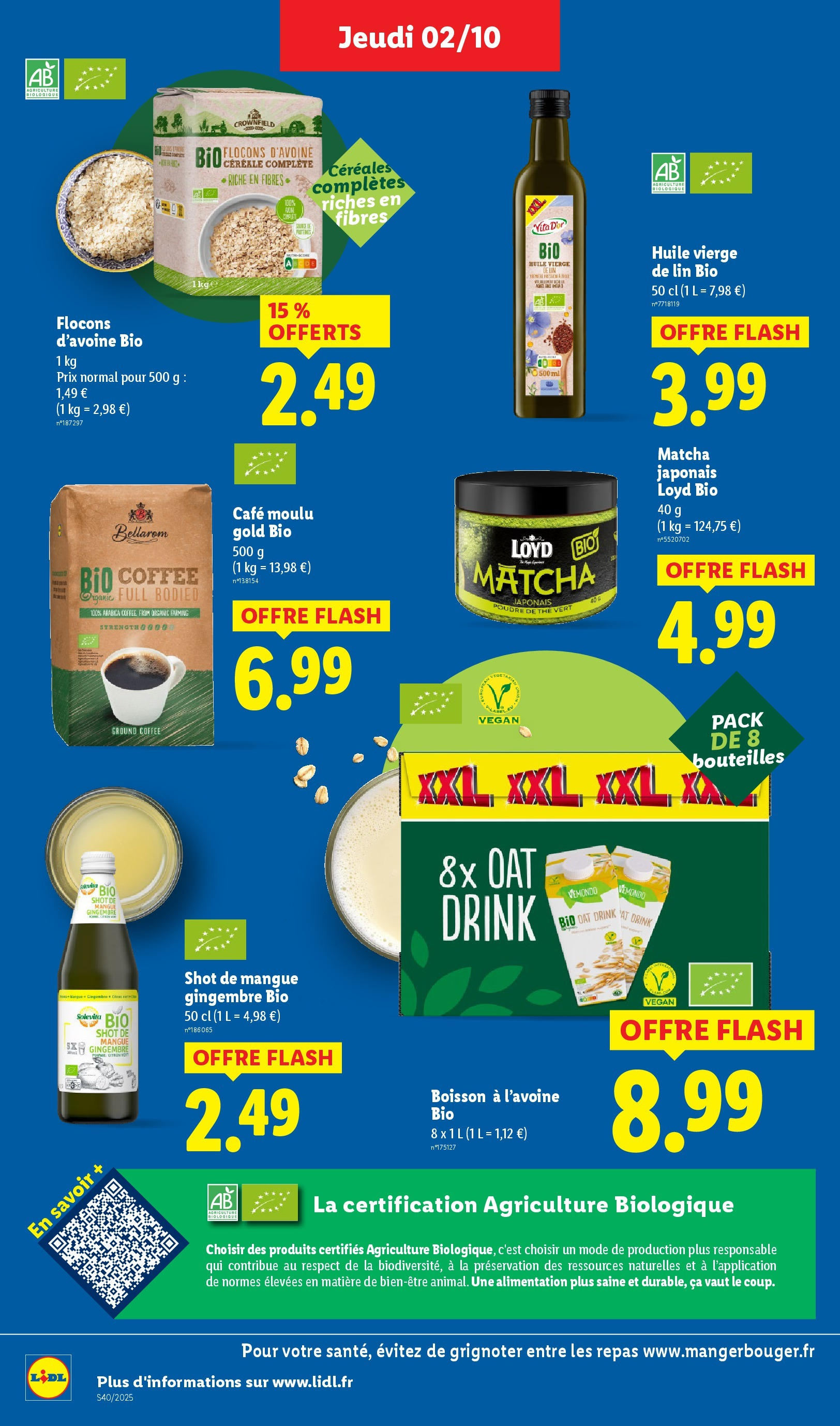Catalogue LIDL du 01/10/2025 | Promo prospectus en ligne | Page: 26 | Produits: Flocons d’avoine, Poudre, Café, Thé