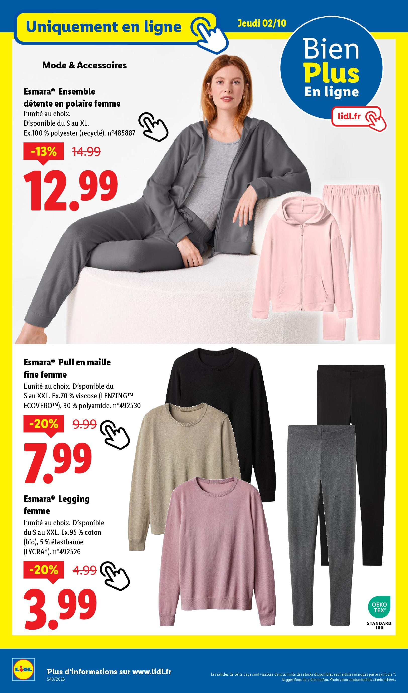 Catalogue LIDL du 01/10/2025 | Promo prospectus en ligne | Page: 32 | Produits: Coton, Pull, Leggings