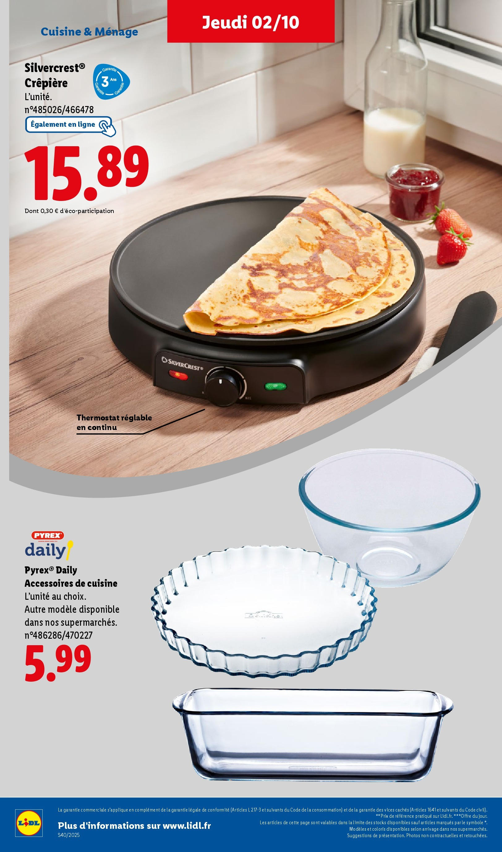 Catalogue LIDL du 01/10/2025 | Promo prospectus en ligne | Page: 34 | Produits: Crêpière