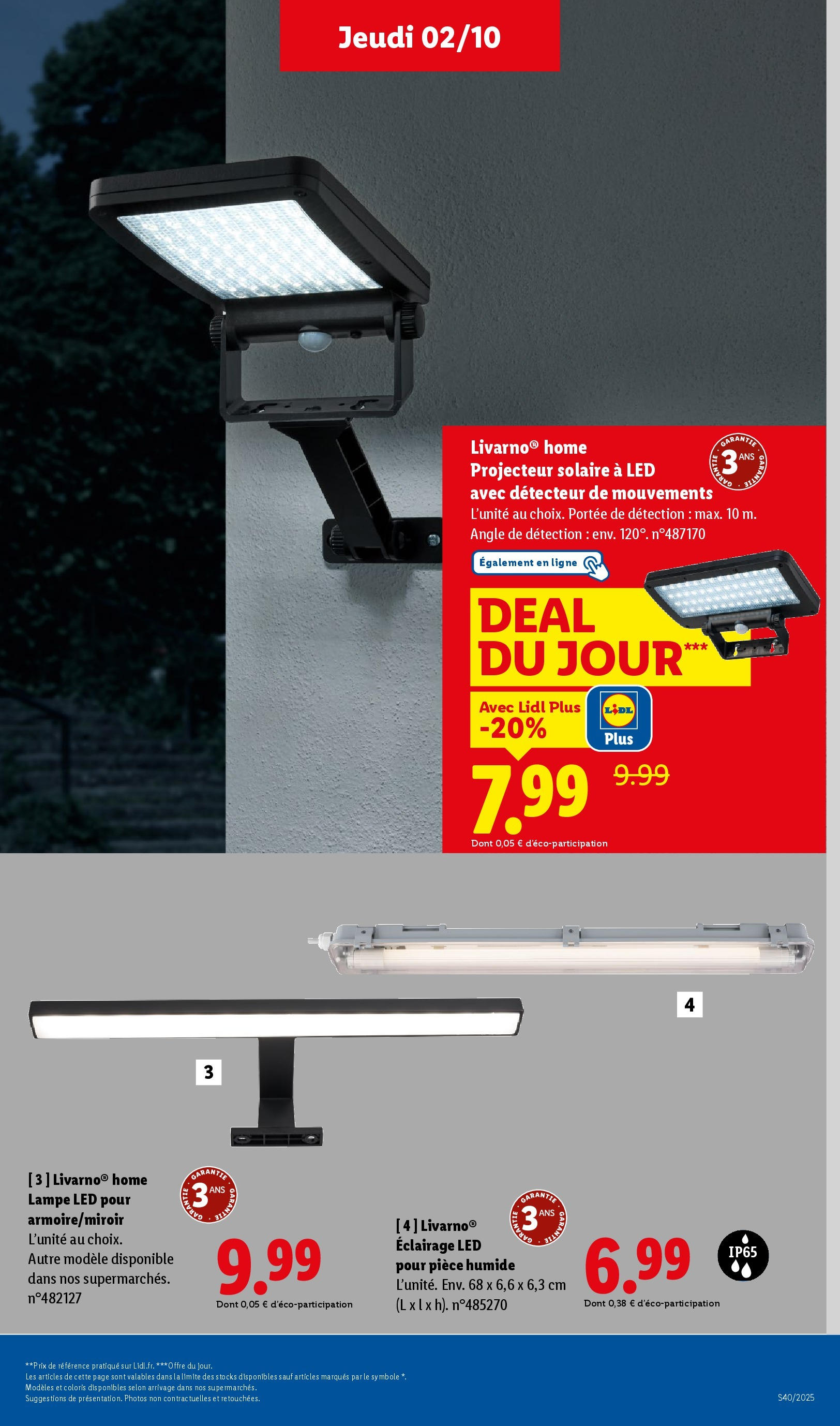 Catalogue LIDL du 01/10/2025 | Promo prospectus en ligne | Page: 41 | Produits: lampe LED, Projecteur solaire, Lampe, Projecteur