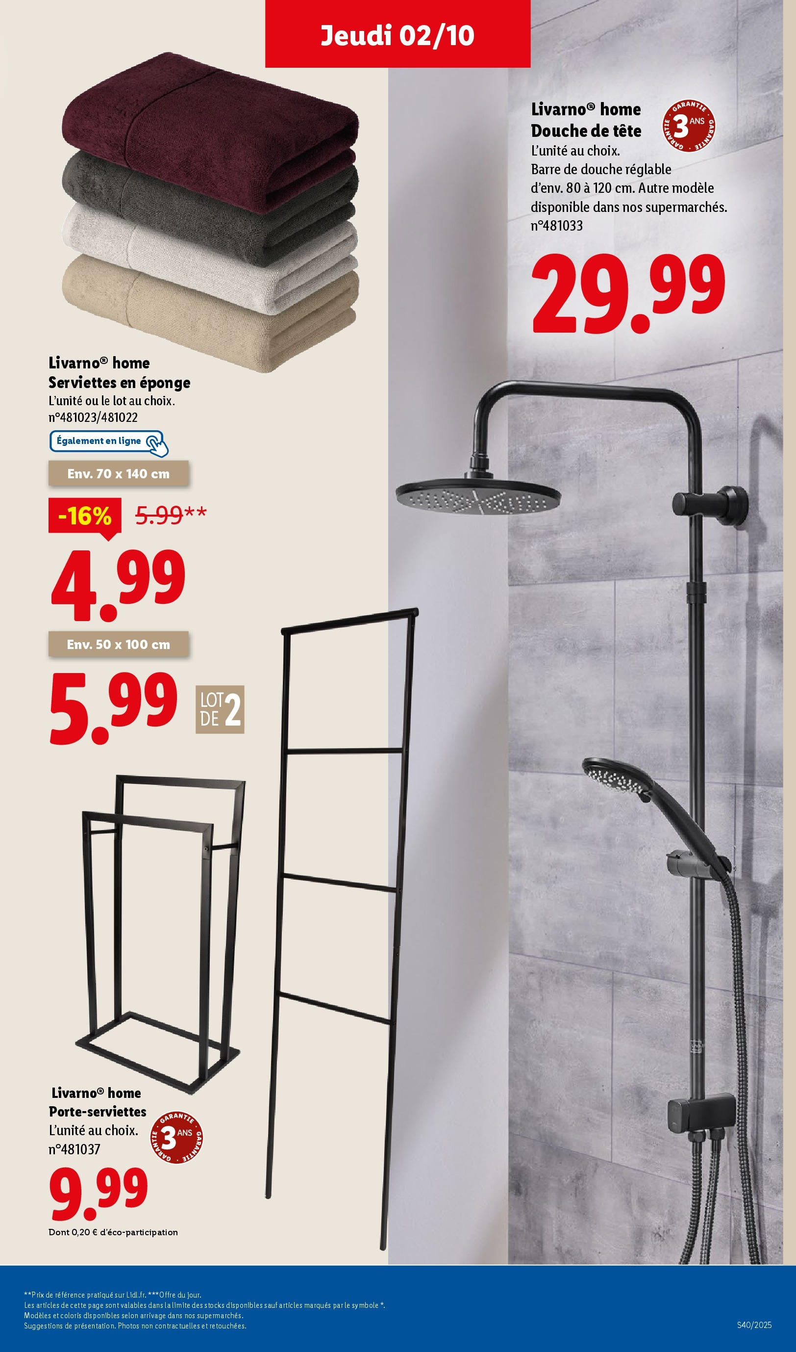 Catalogue LIDL du 01/10/2025 | Promo prospectus en ligne | Page: 47 | Produits: Eponge, Douche