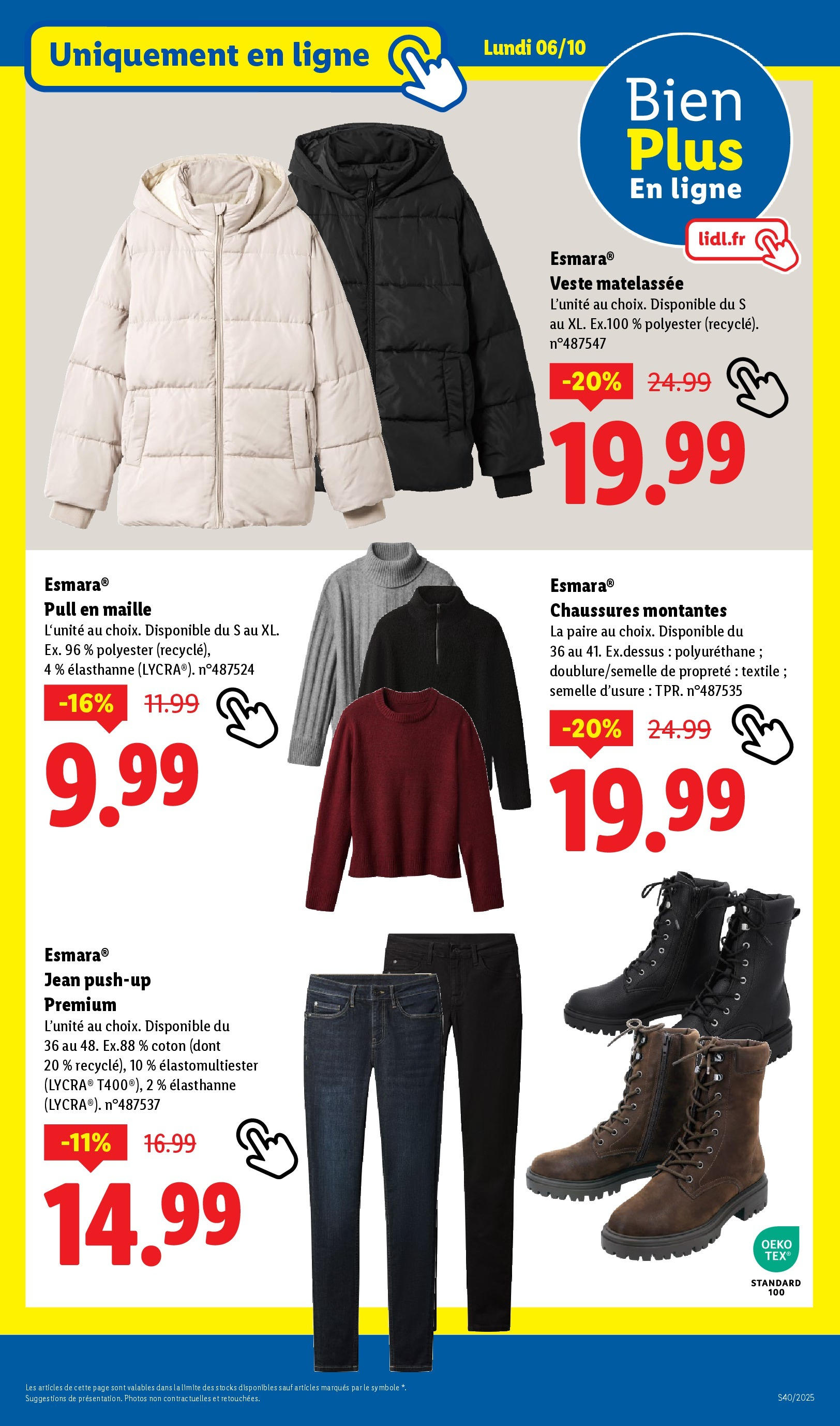 Catalogue LIDL du 01/10/2025 | Promo prospectus en ligne | Page: 55 | Produits: Jeans, Coton, Pull, Veste