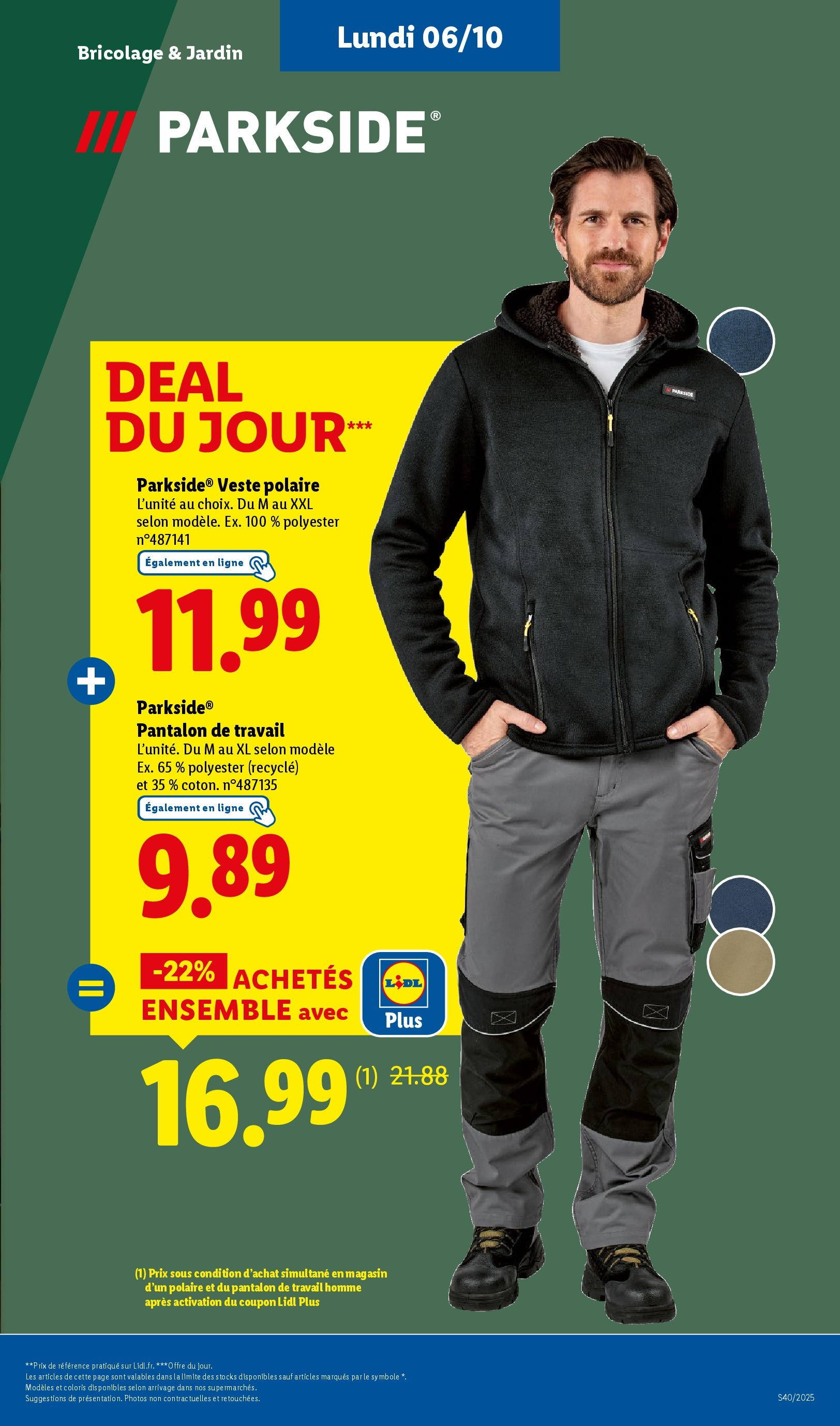 Catalogue LIDL du 01/10/2025 | Promo prospectus en ligne | Page: 57 | Produits: Veste, Pantalon, Pantalon de travail