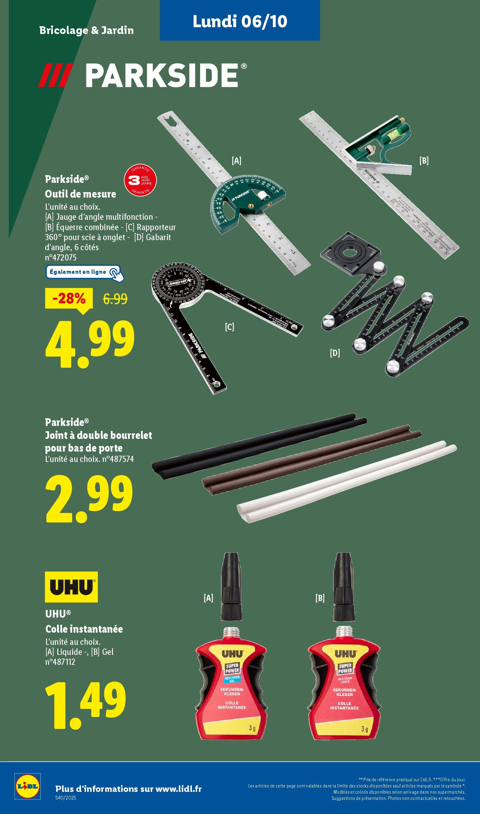 Catalogue LIDL du 01/10/2025 | Promo prospectus en ligne | Page: 67 | Produits: Porte, Colle