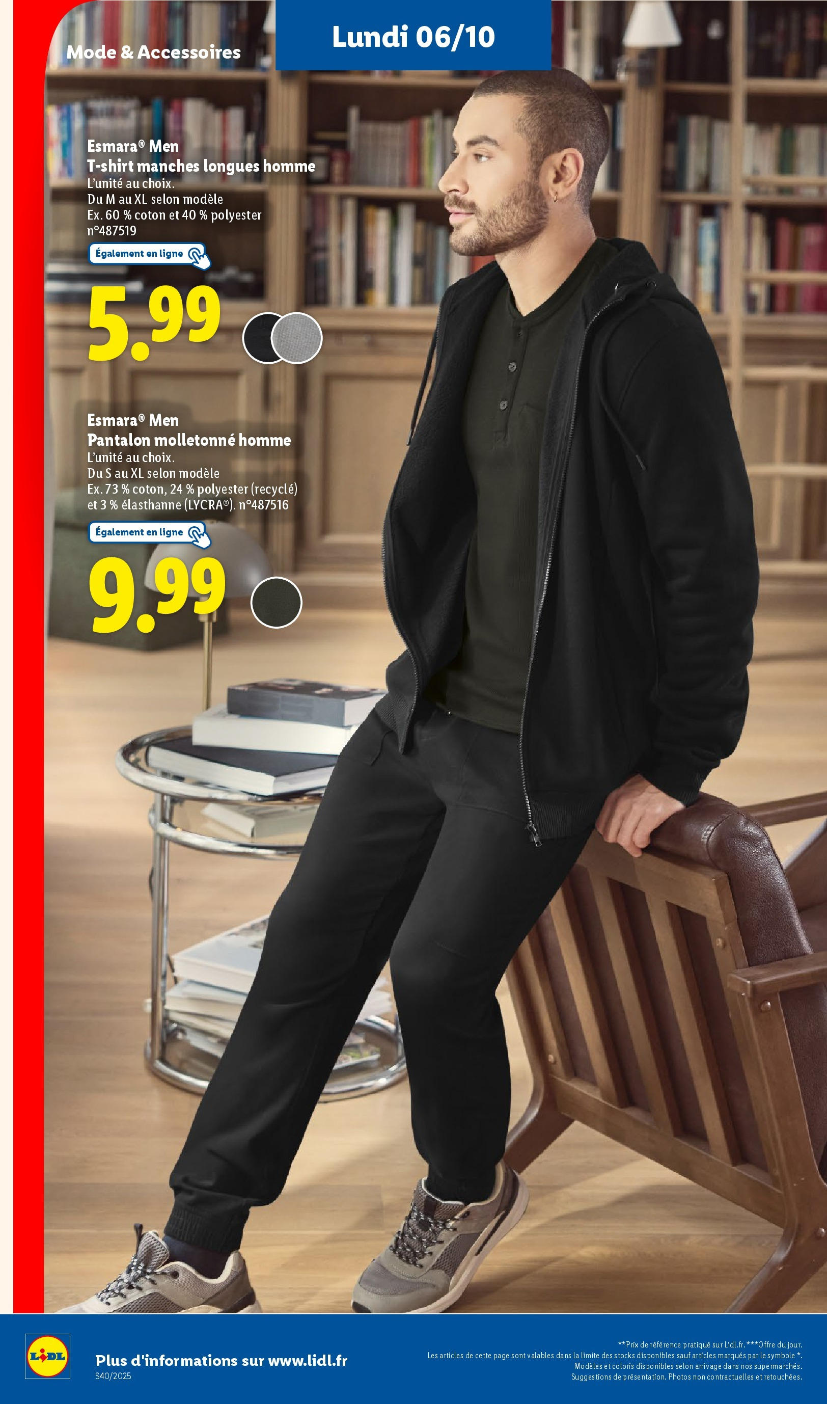 Catalogue LIDL du 01/10/2025 | Promo prospectus en ligne | Page: 73 | Produits: Coton, T-shirt, Pantalon
