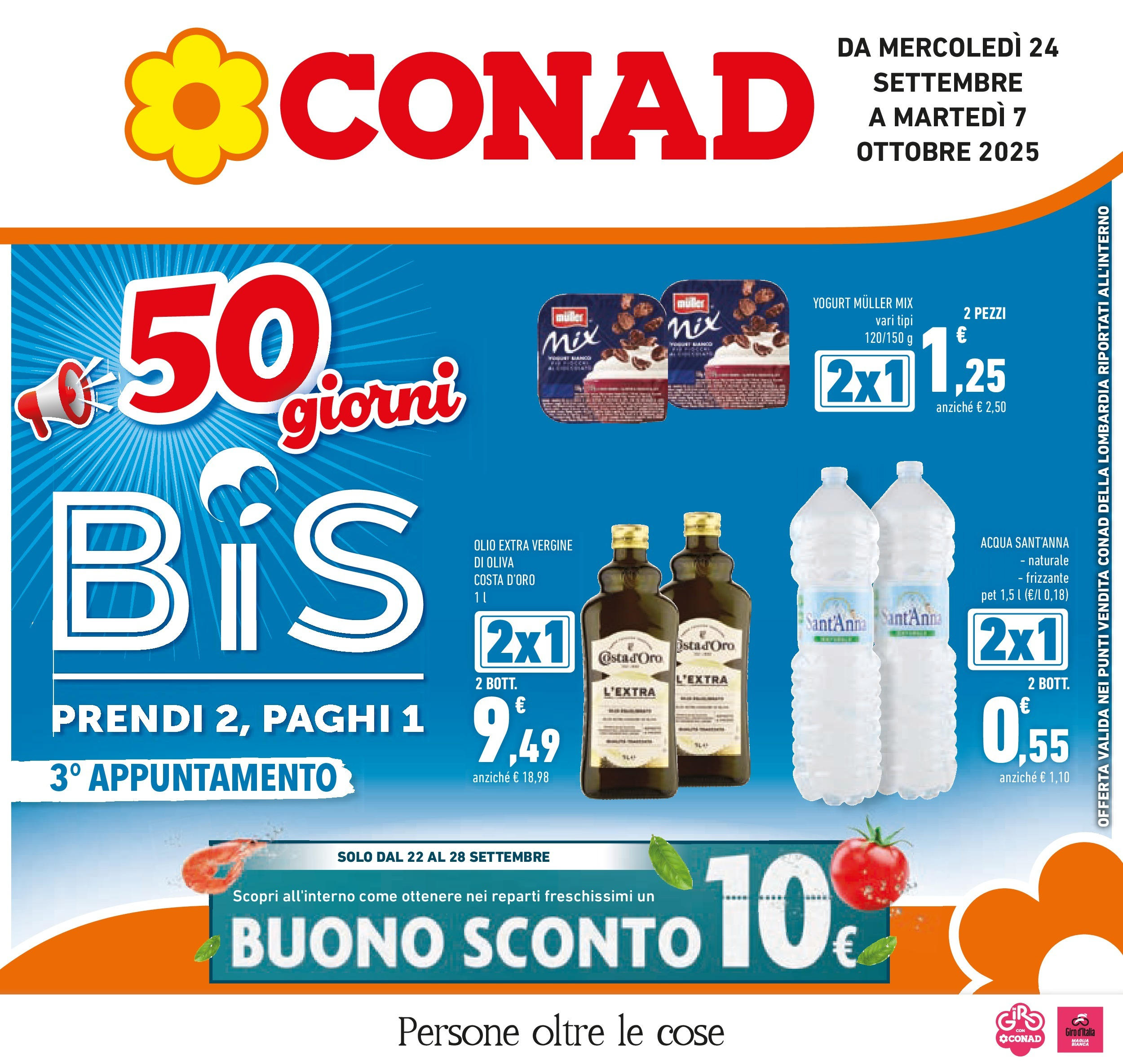Volantino Conad dal 23/09/2025 > Anteprima | Pagina: 1 | Prodotti: Yogurt, Acqua, Olio, Olive