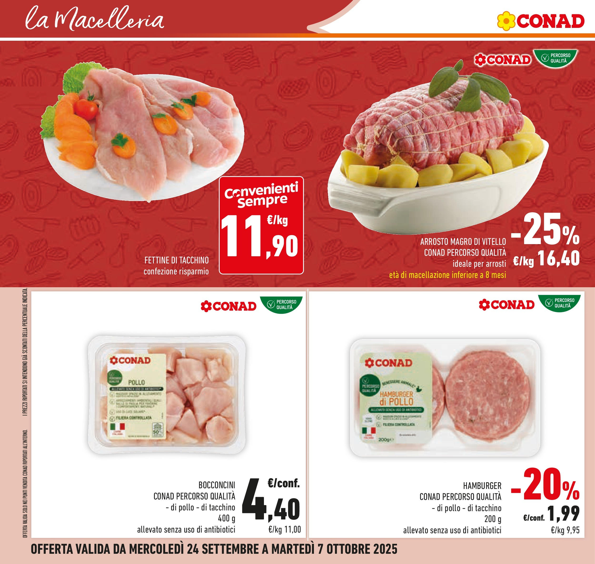 Volantino Conad dal 23/09/2025 > Anteprima | Pagina: 14 | Prodotti: Arrosto, Pollo, Tacchino, Hamburger