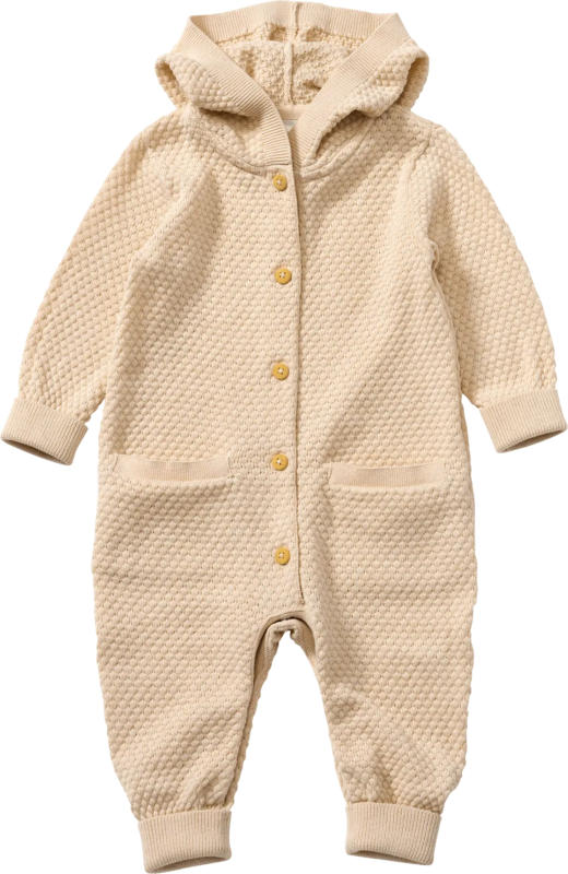 ALANA Strickoverall mit Waffel-Struktur & Mitwachsfunktion, beige, Gr. 68
