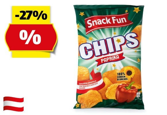 SNACK FUN Chips Paprika, 250 g