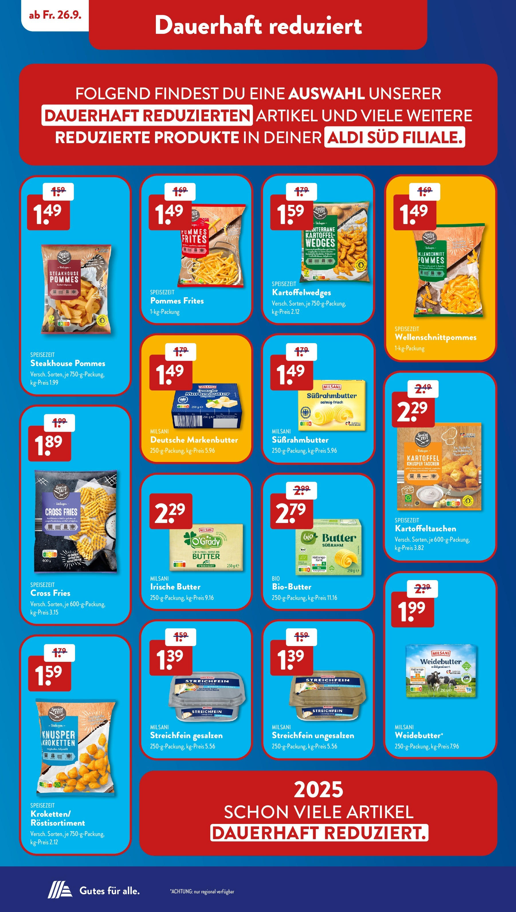Aldi Süd - Aldi Süd: Wochenangebote (ab 28.09.2025) zum Blättern | Seite: 3 | Produkte: Butter, Pommes, Pommes frites