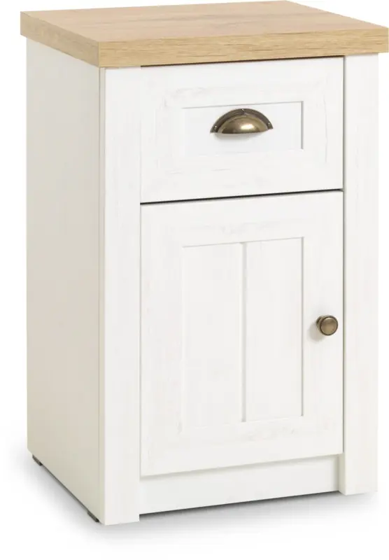 JYSK Нощно шкафче MARKSKEL бяло/цвят див натурален дъб