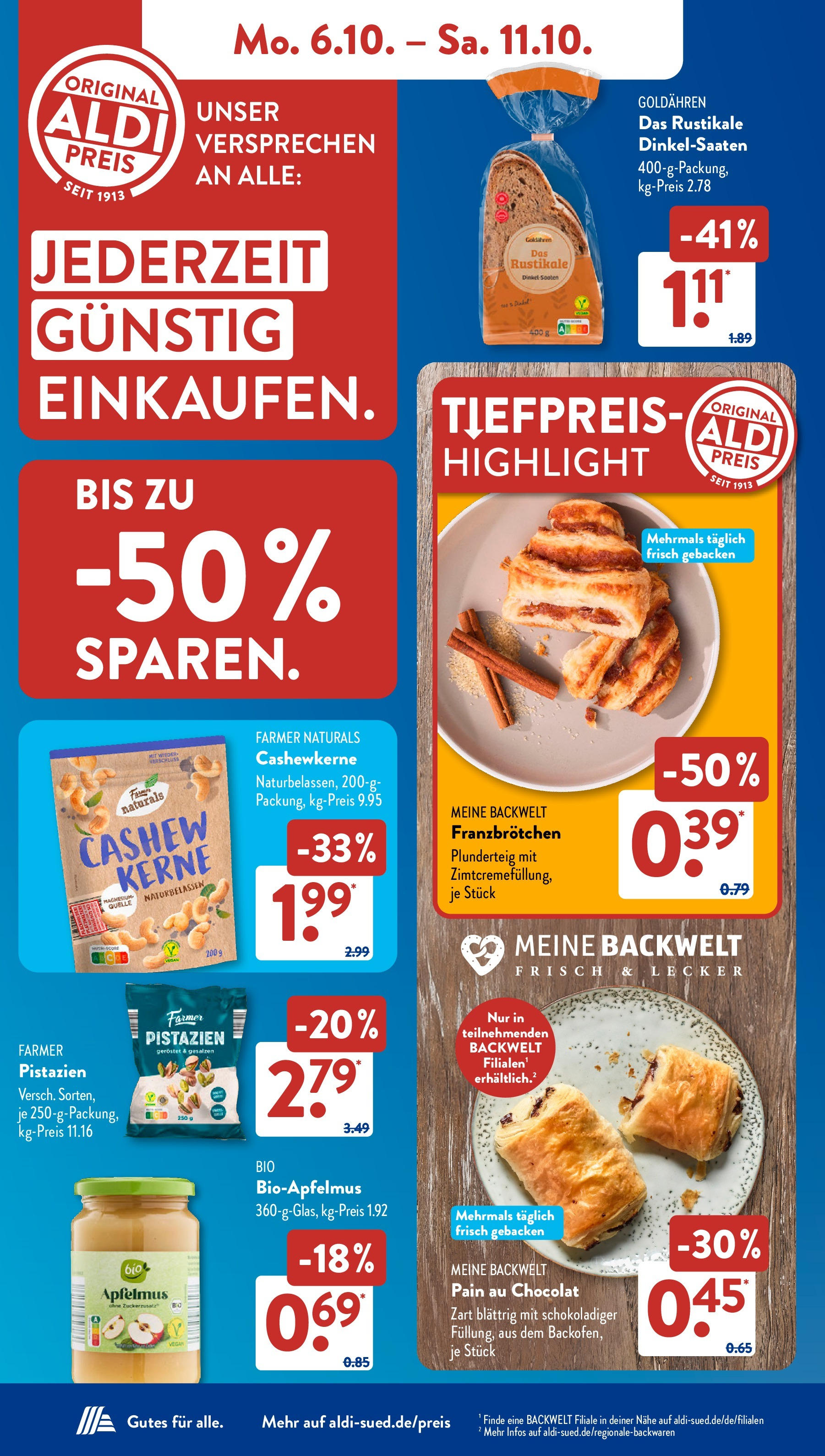 Aldi Süd - Aldi Süd: Wochenangebote (ab 06.10.2025) zum Blättern | Seite: 6 | Produkte: Pistazien