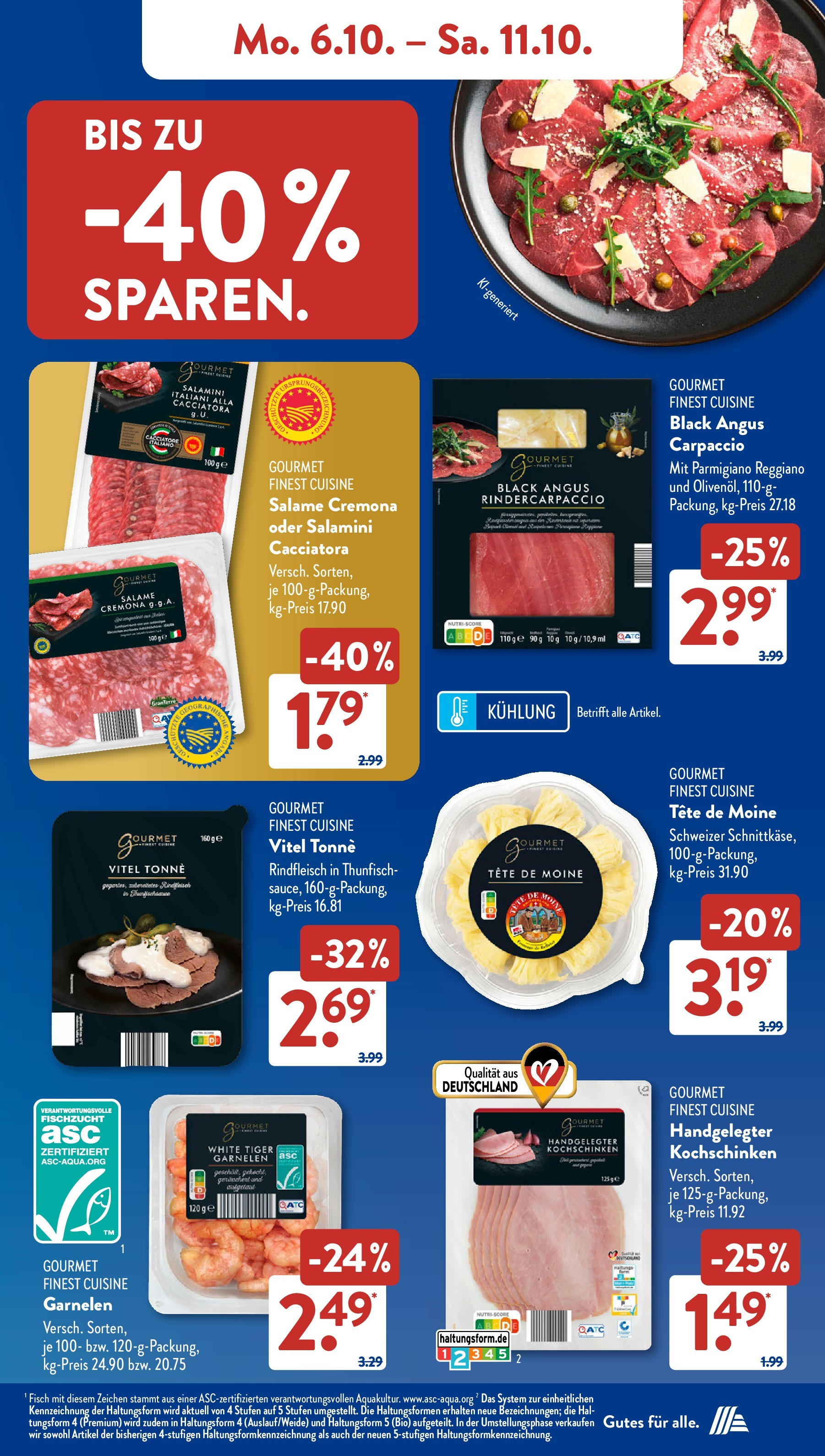 Aldi Süd - Aldi Süd: Wochenangebote (ab 06.10.2025) zum Blättern | Seite: 9 | Produkte: Thunfisch, Garnelen, Fisch, Rindfleisch