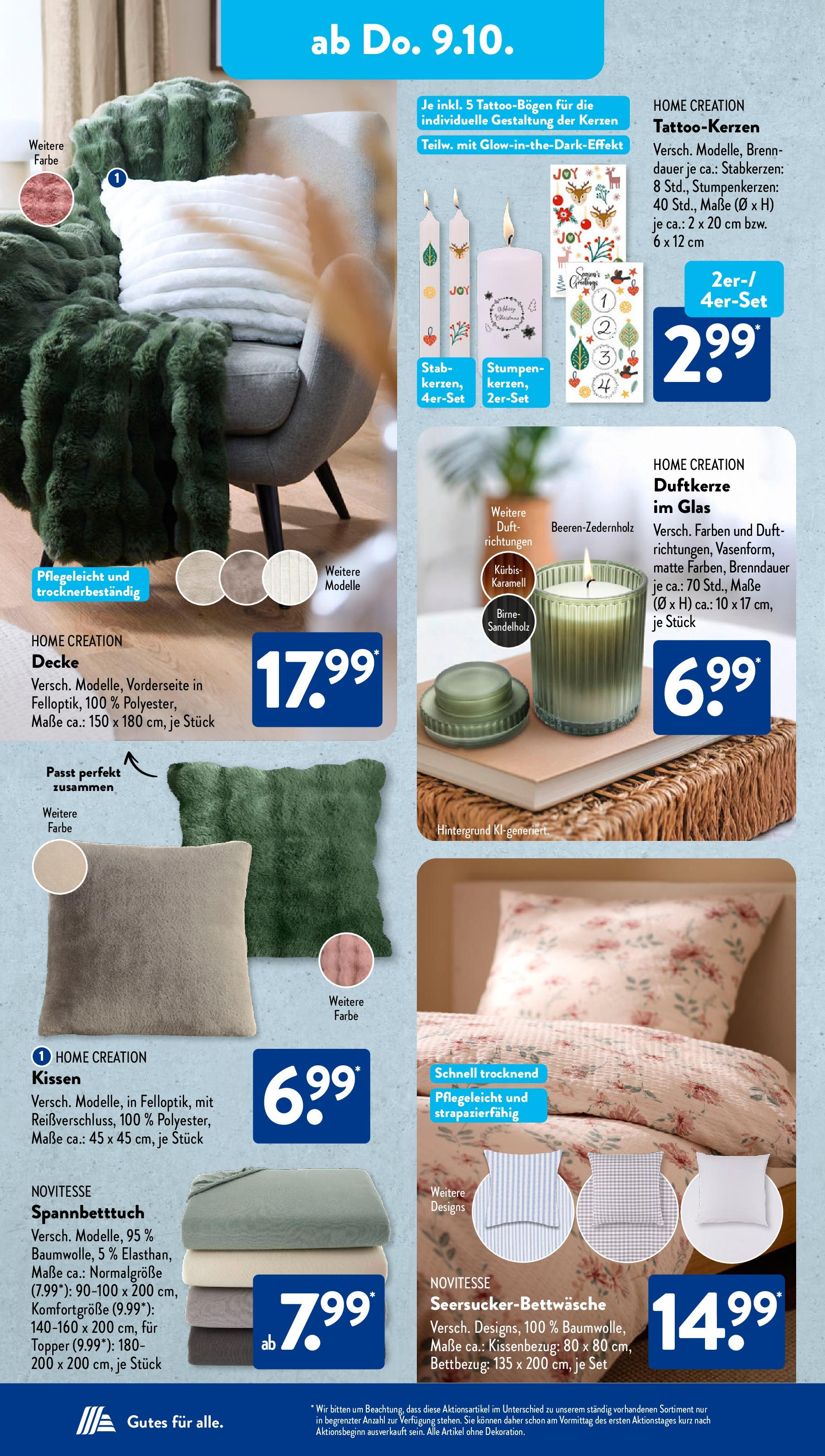 Aldi Süd - Aldi Süd: Wochenangebote (ab 06.10.2025) zum Blättern | Seite: 20 | Produkte: Kissen, Decke, Duft, Birne