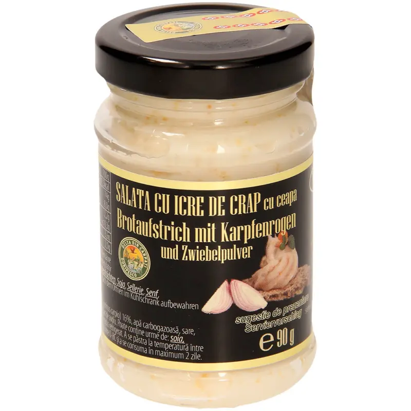 Brotaufstrich mit Karpfenrogen und Zwiebelpulver