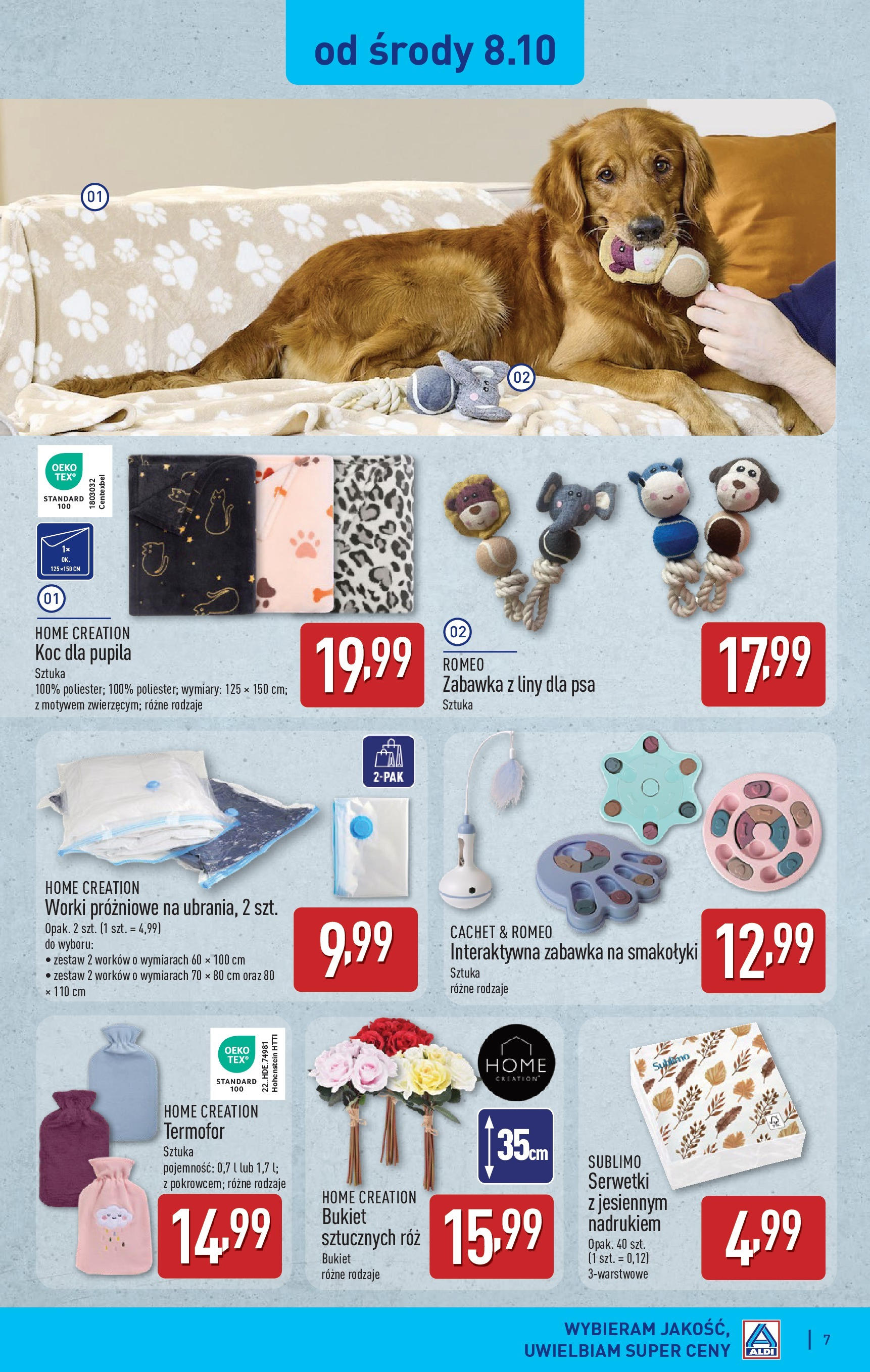 Aldi Gazetka - Artykuły przemysłowe i tekstylia od 06.10.2025 - Ulotka PDF, promocje | Strona: 7 | Produkty: Koc, Róż