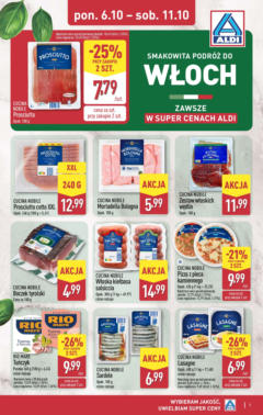 Pogląd oferty "Aldi Gazetka - Smakowita podróż do Włoch" - ważna od 06.10.2025