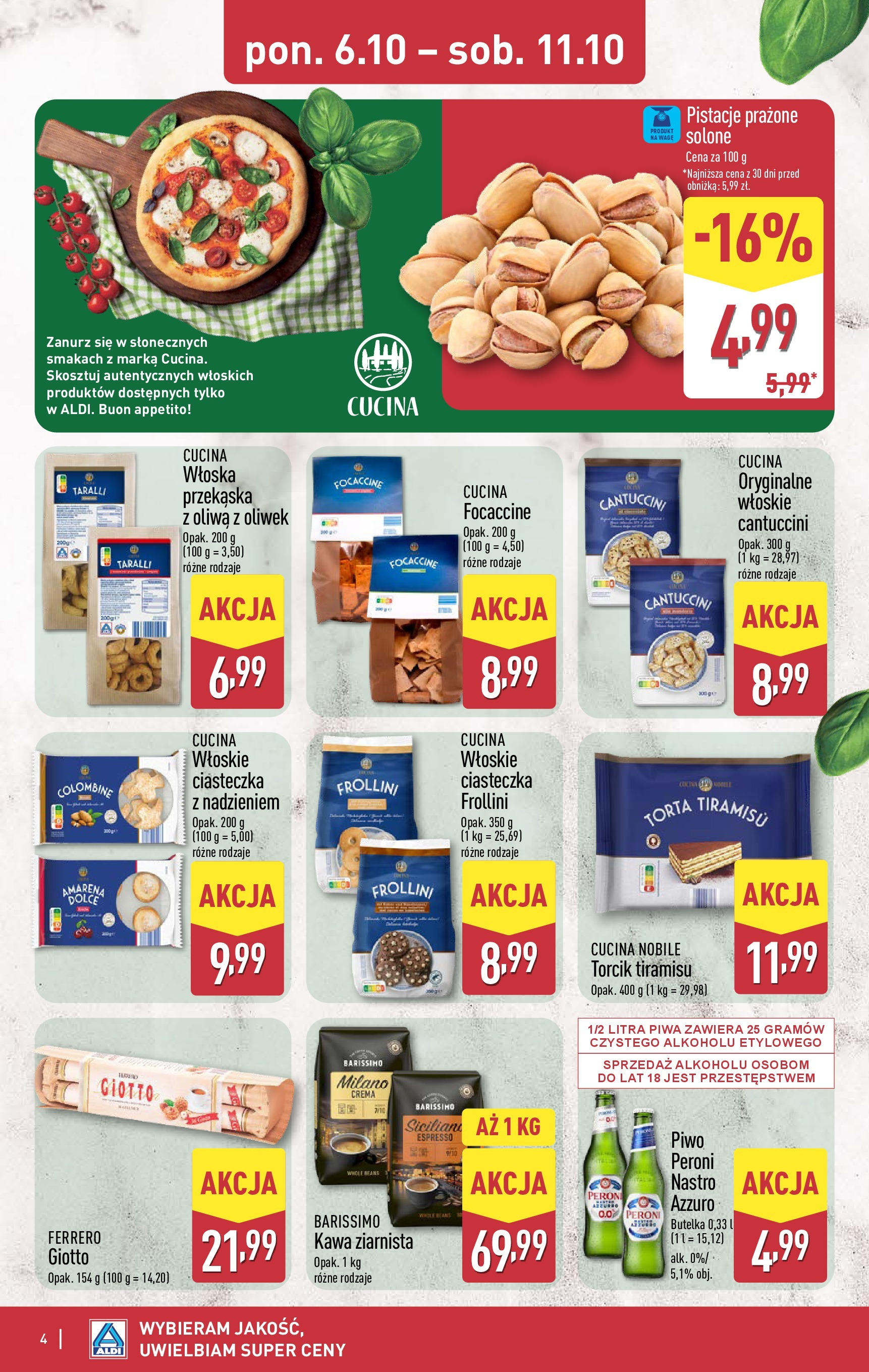 Aldi Gazetka - Smakowita podróż do Włoch od 06.10.2025 - Ulotka PDF, promocje | Strona: 4 | Produkty: Oliwa z oliwek, Tiramisu, Cantuccini, Ciasteczka