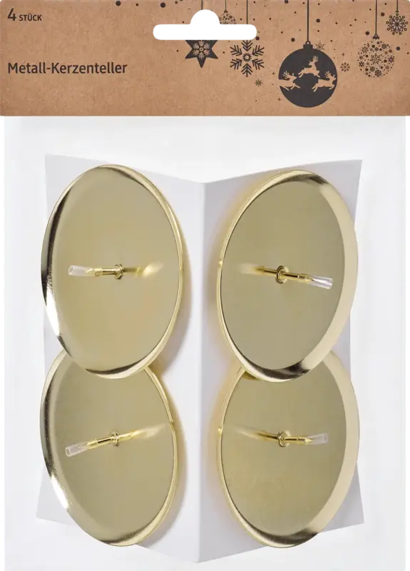 BOLTZE Kerzenhalter aus Metall rund, gold