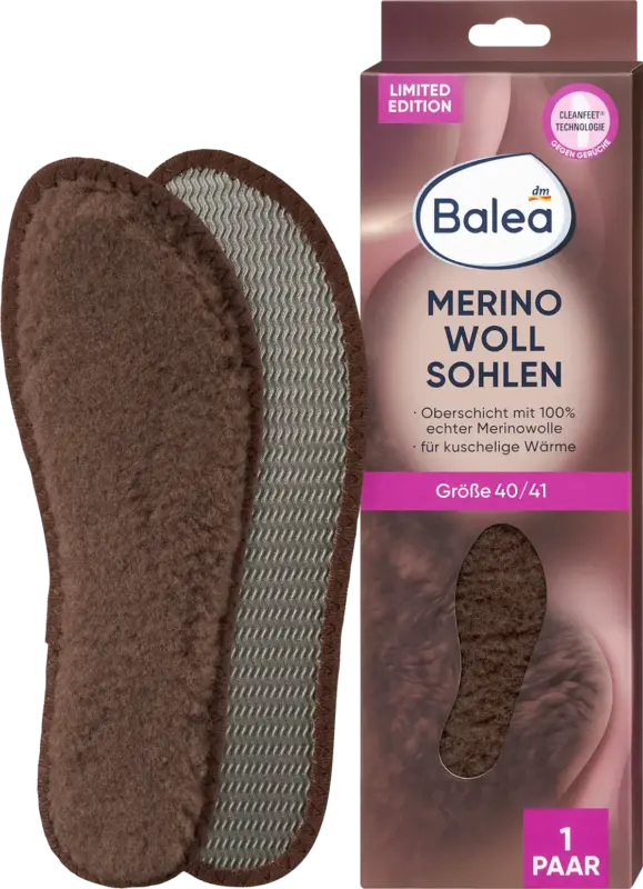 Balea Einlegesohlen Merino Woll Sohlen Gr. 40/41 (1 Paar)