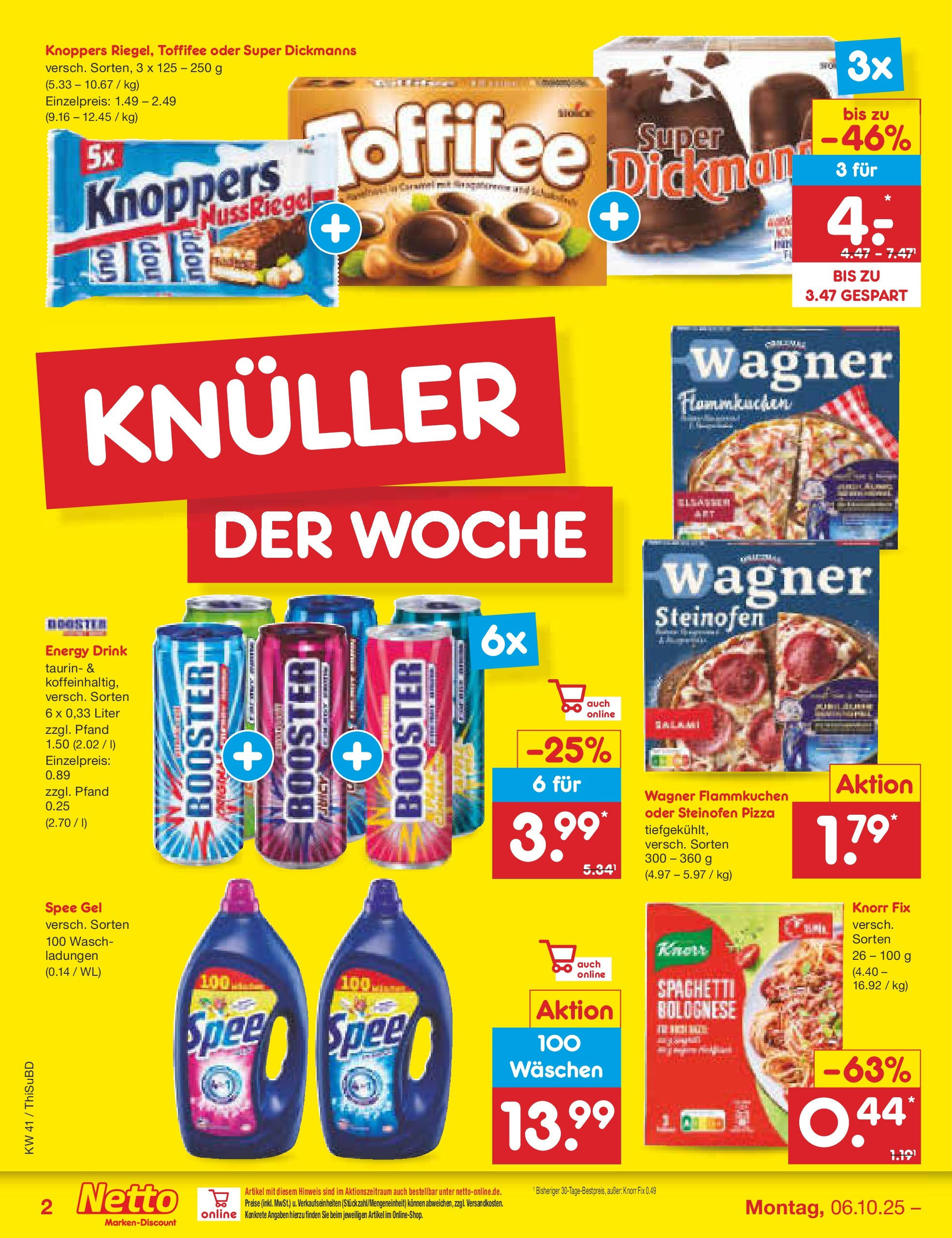 Netto Marken-Discount prospekt Thiendorf	 (ab 05.10.2025) » Angebote | Seite: 2 | Produkte: Energy, Knorr, Spee, Knoppers