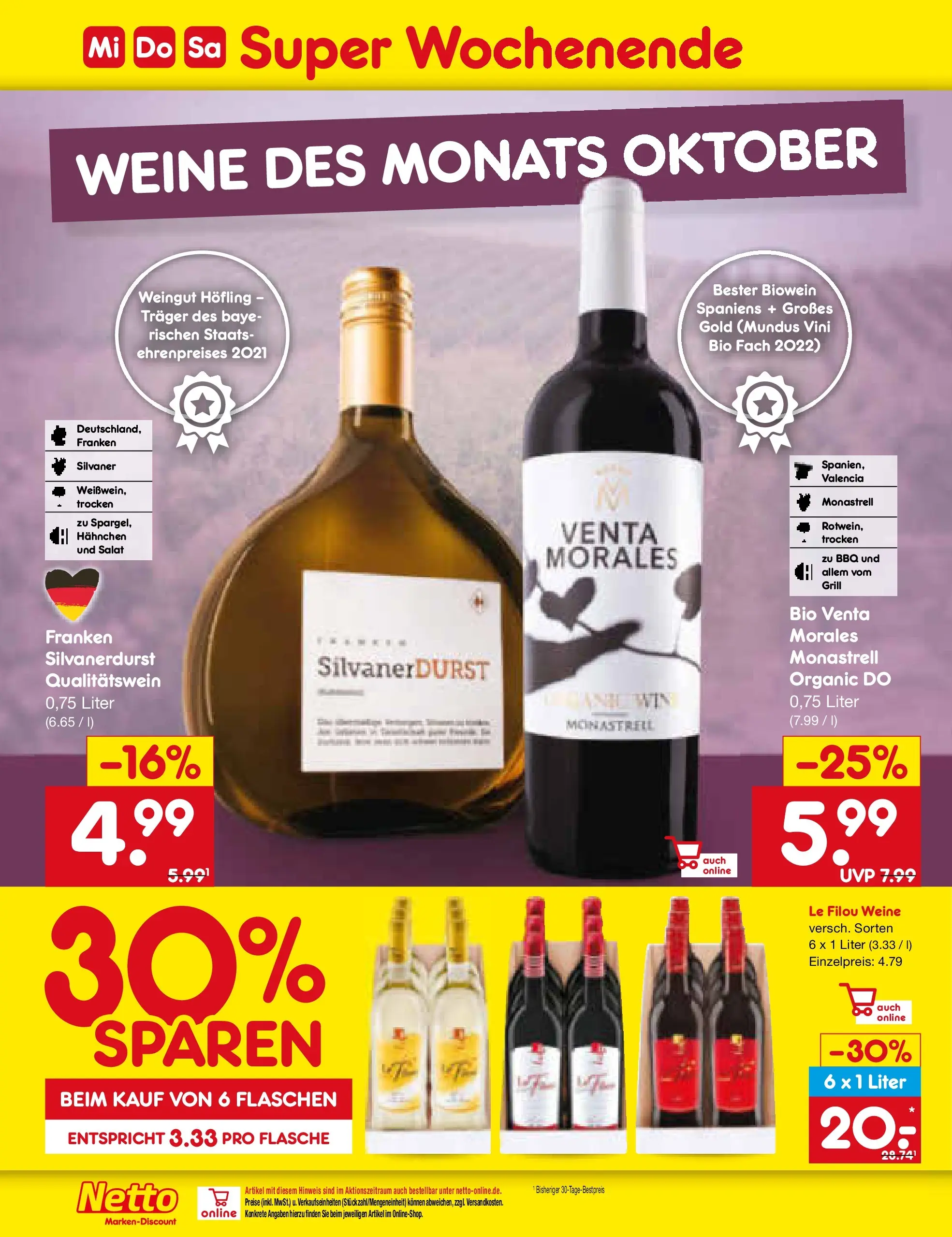 Netto Marken-Discount prospekt Oberhaid	 (ab 19.10.2025) » Angebote | Seite: 20 | Produkte: Grill, Hahnchen, Le filou, Salat