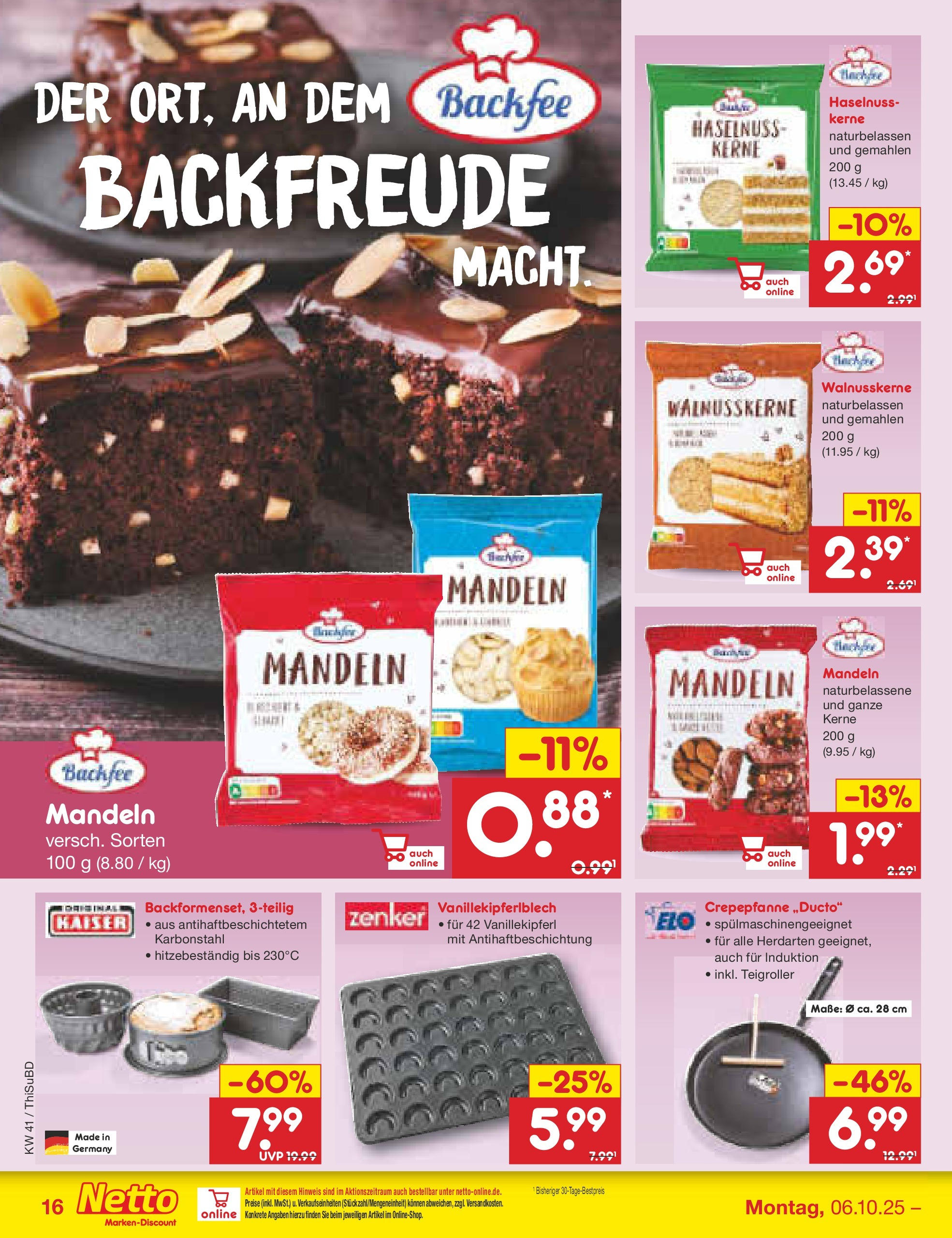 Netto Marken-Discount prospekt Thiendorf	 (ab 05.10.2025) » Angebote | Seite: 16 | Produkte: Mandeln