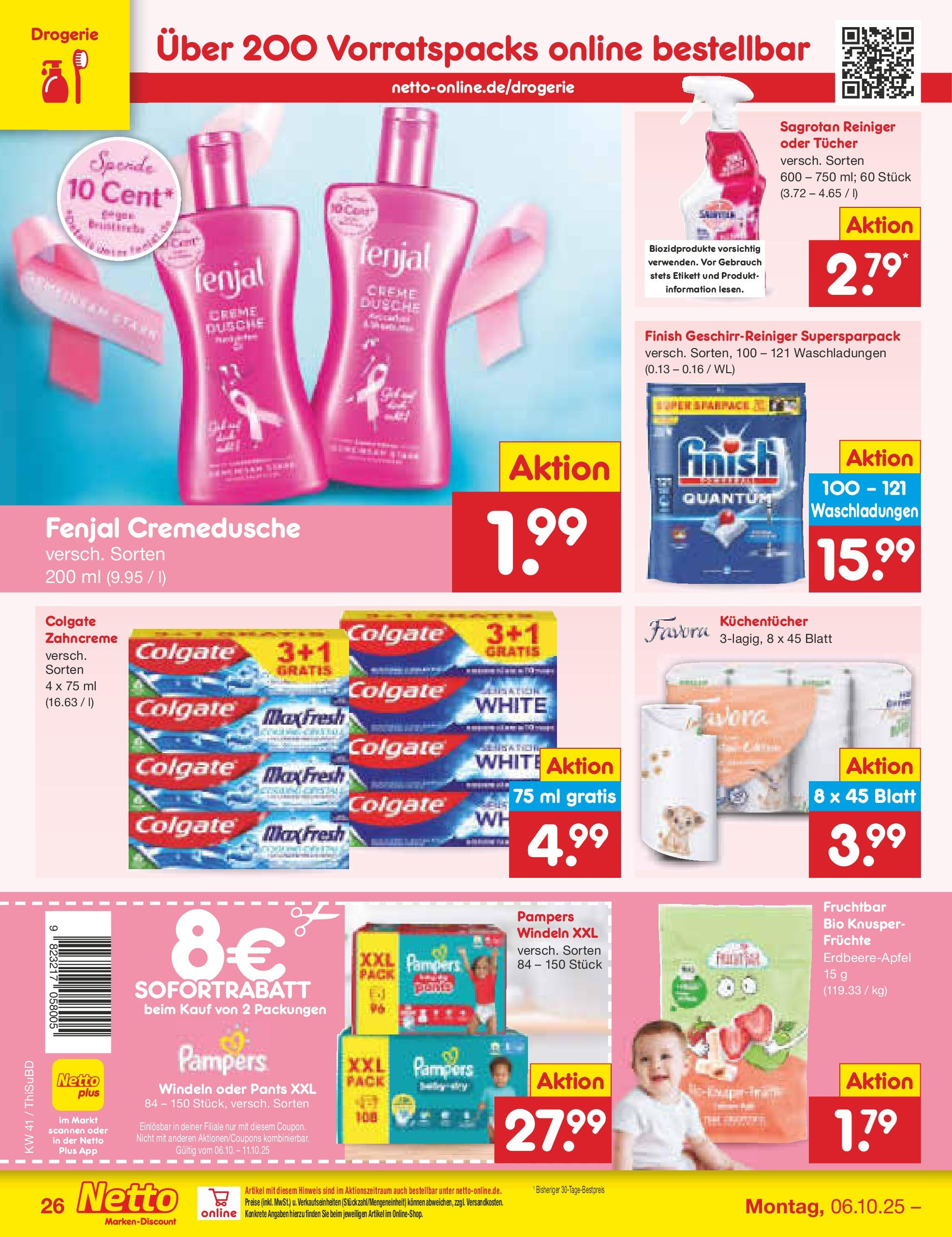 Netto Marken-Discount prospekt Thiendorf	 (ab 05.10.2025) » Angebote | Seite: 30 | Produkte: Dusche, Pampers, Finish, Creme