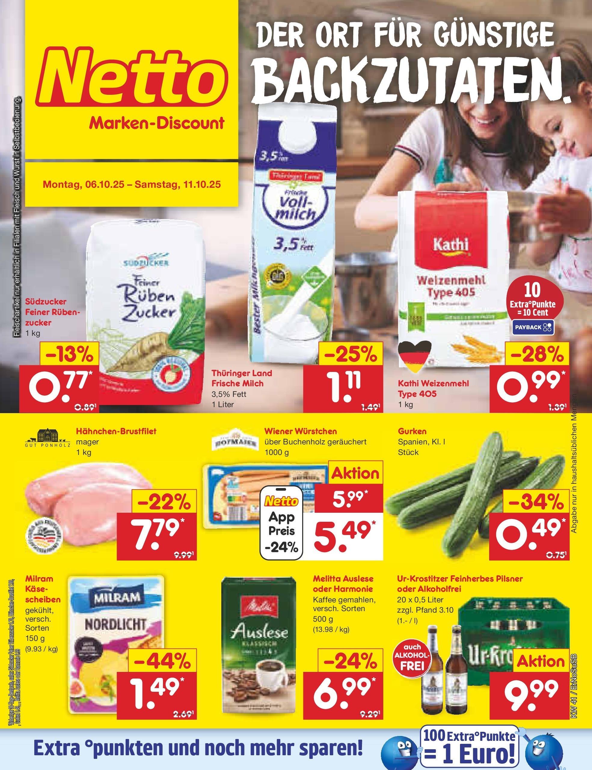 Netto Marken-Discount prospekt Nordhausen	 (ab 05.10.2025) » Angebote | Seite: 1 | Produkte: Melitta, Zucker, Wurst, Fleisch