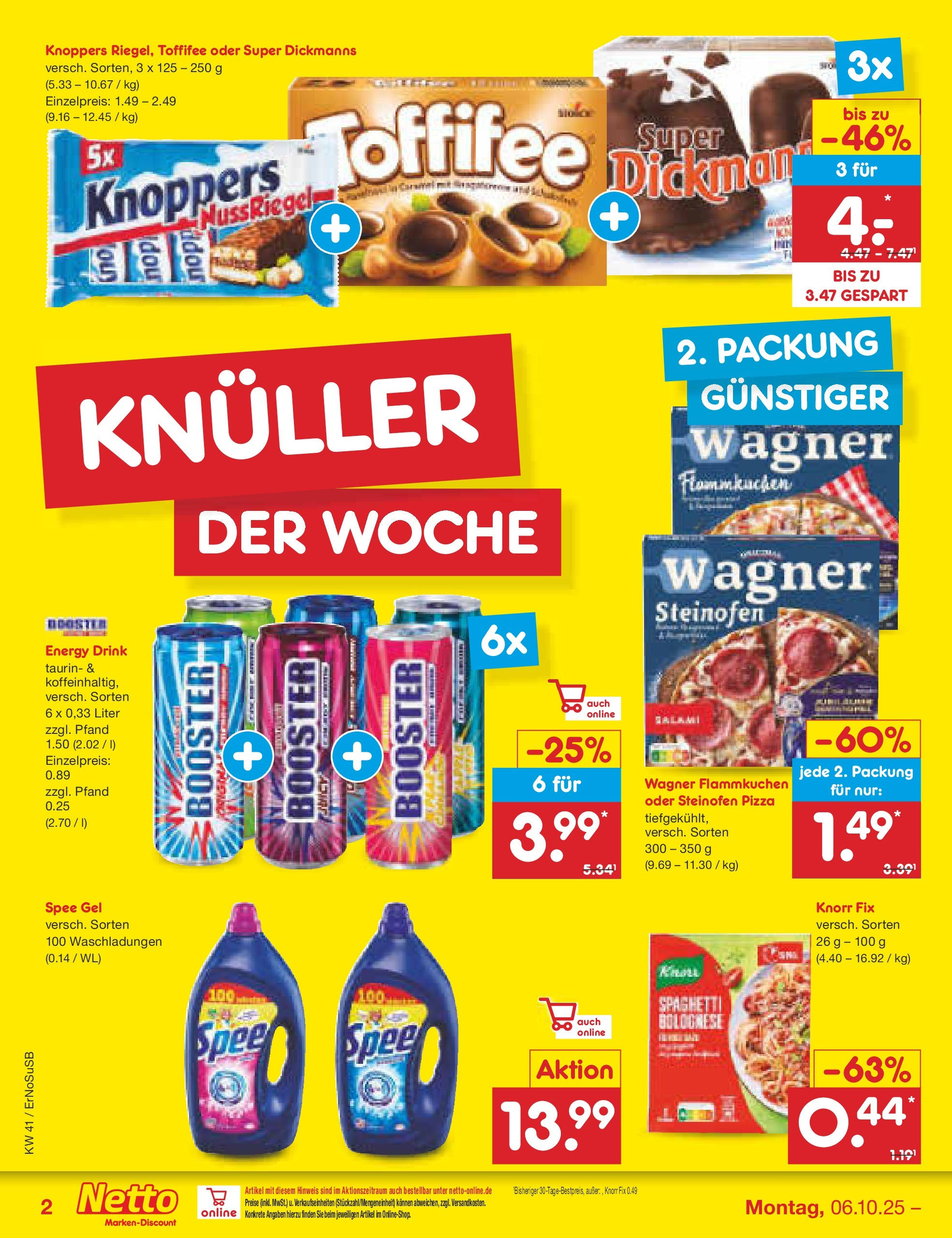 Netto Marken-Discount prospekt Nordhausen	 (ab 05.10.2025) » Angebote | Seite: 2 | Produkte: Knorr fix, Knorr, Salami, Pizza