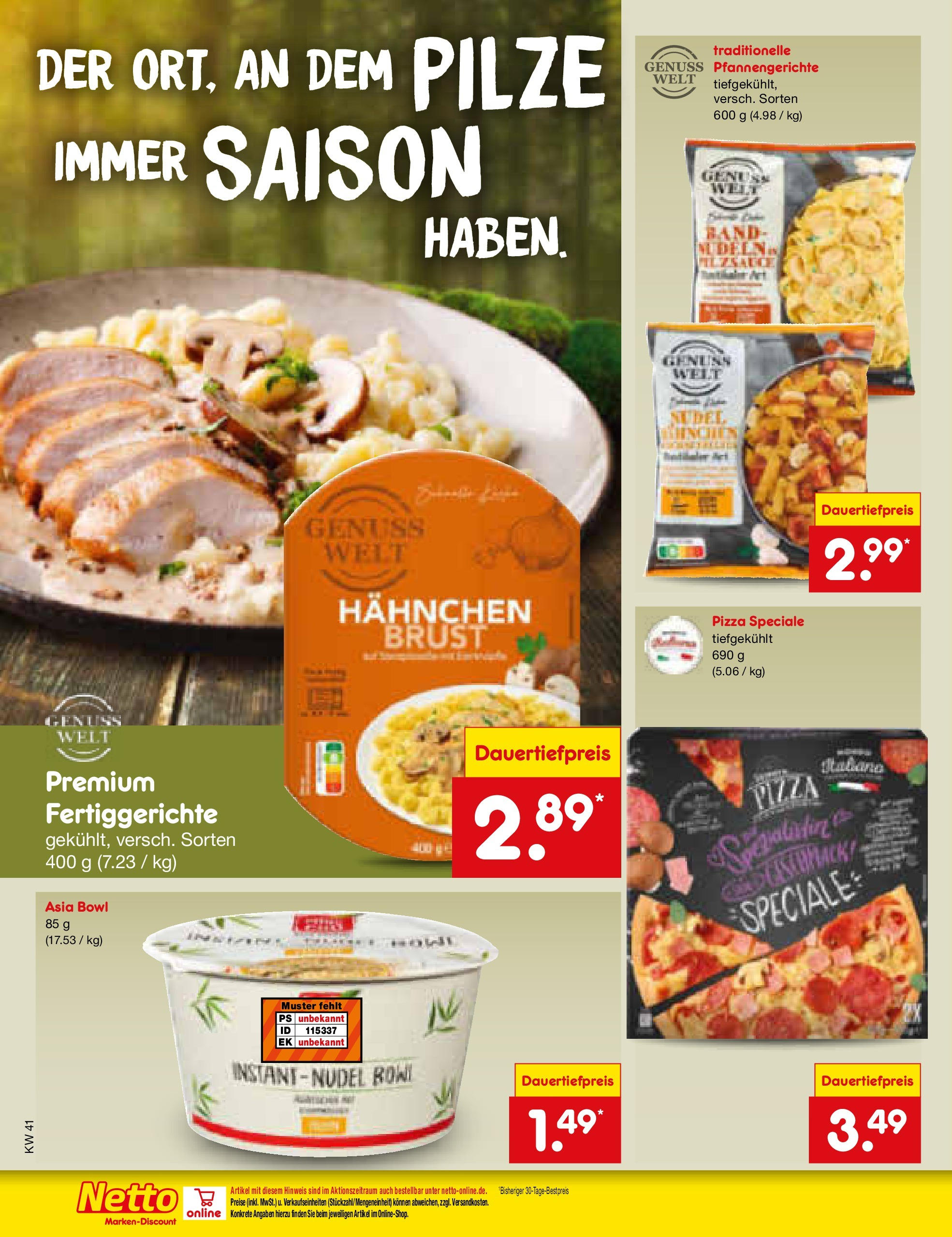 Netto Marken-Discount prospekt Nordhausen	 (ab 05.10.2025) » Angebote | Seite: 56 | Produkte: Hahnchen, Fertiggerichte, Pizza