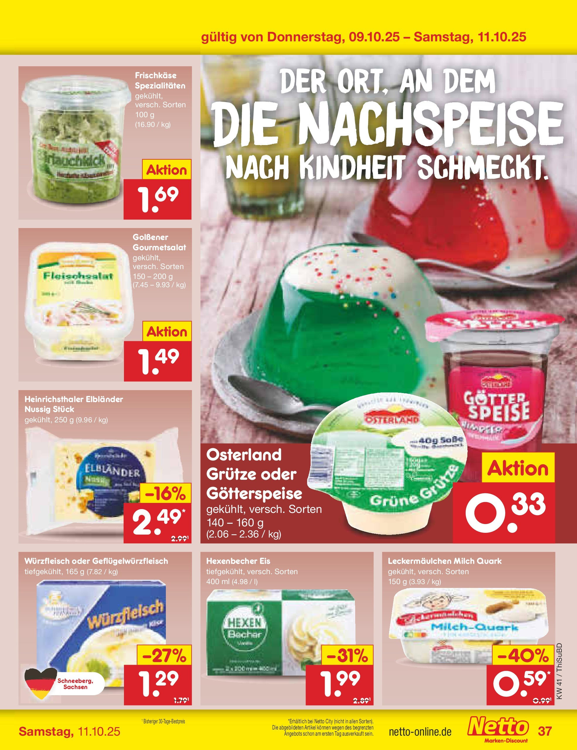 Netto Marken-Discount prospekt Thiendorf	 (ab 05.10.2025) » Angebote | Seite: 41 | Produkte: Quark, Milch, Eis, Frischkase