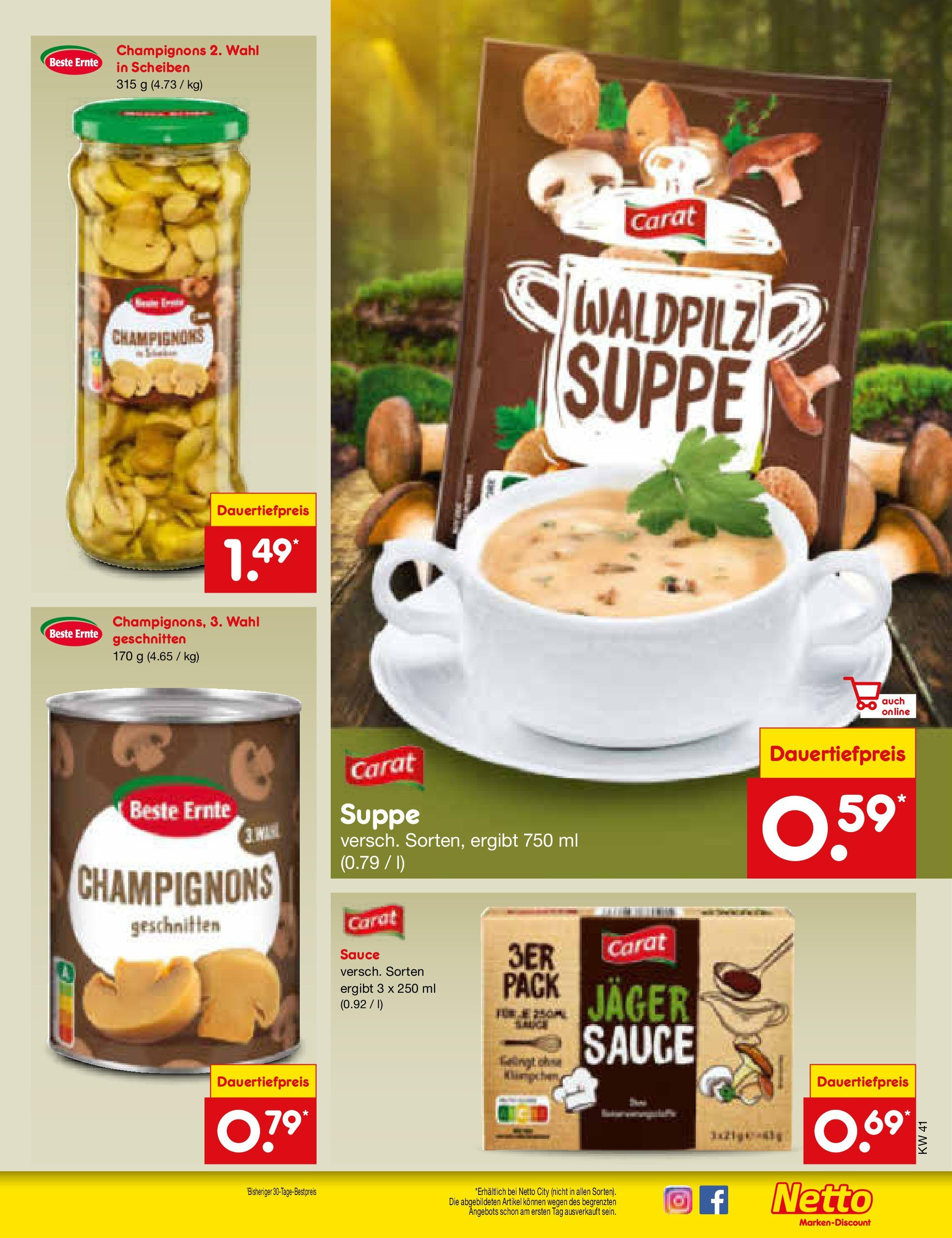Netto Marken-Discount prospekt Nordhausen	 (ab 05.10.2025) » Angebote | Seite: 57 | Produkte: Champignons