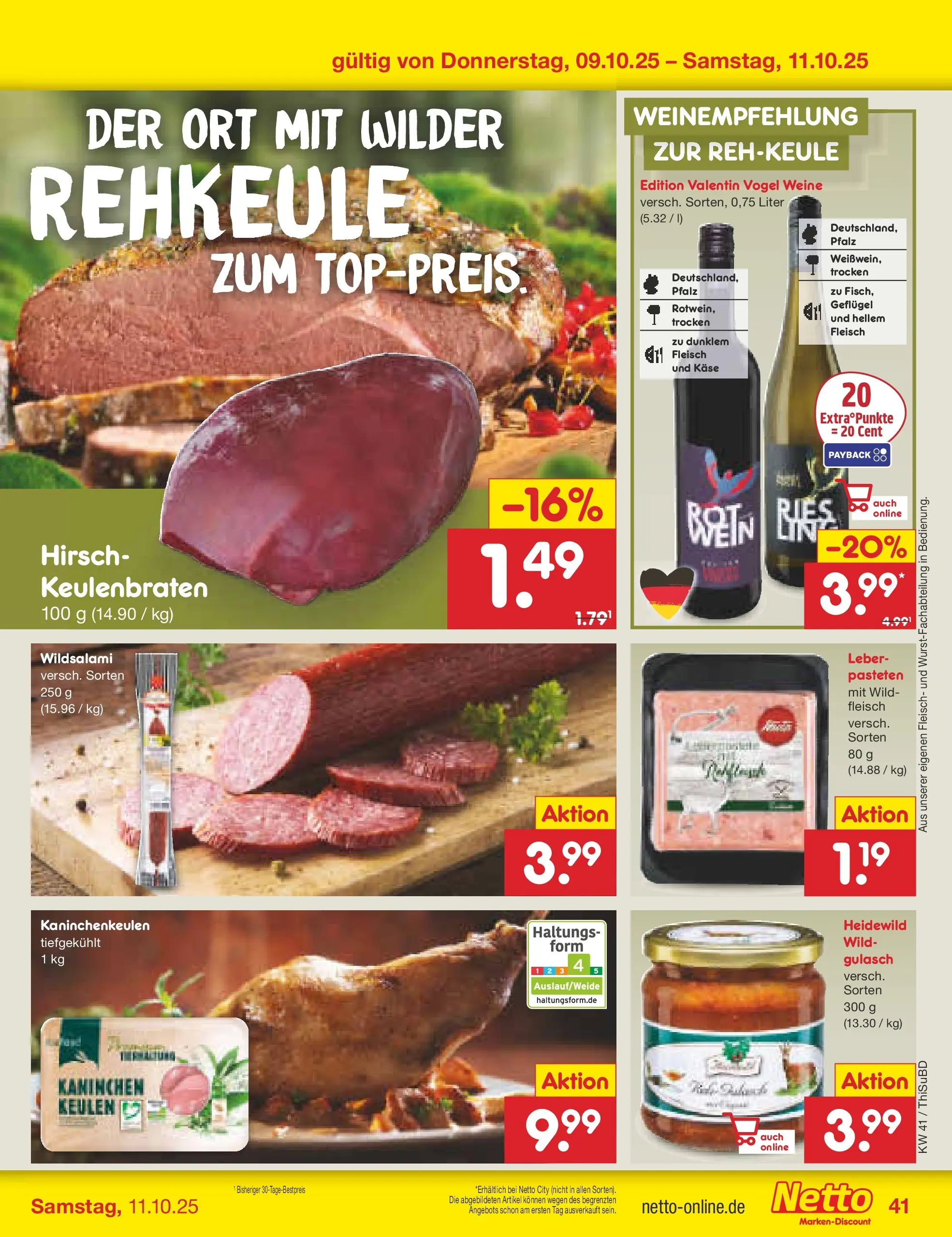 Netto Marken-Discount prospekt Thiendorf	 (ab 06.10.2025) » Angebote | Seite: 47 | Produkte: Wein, Fleisch