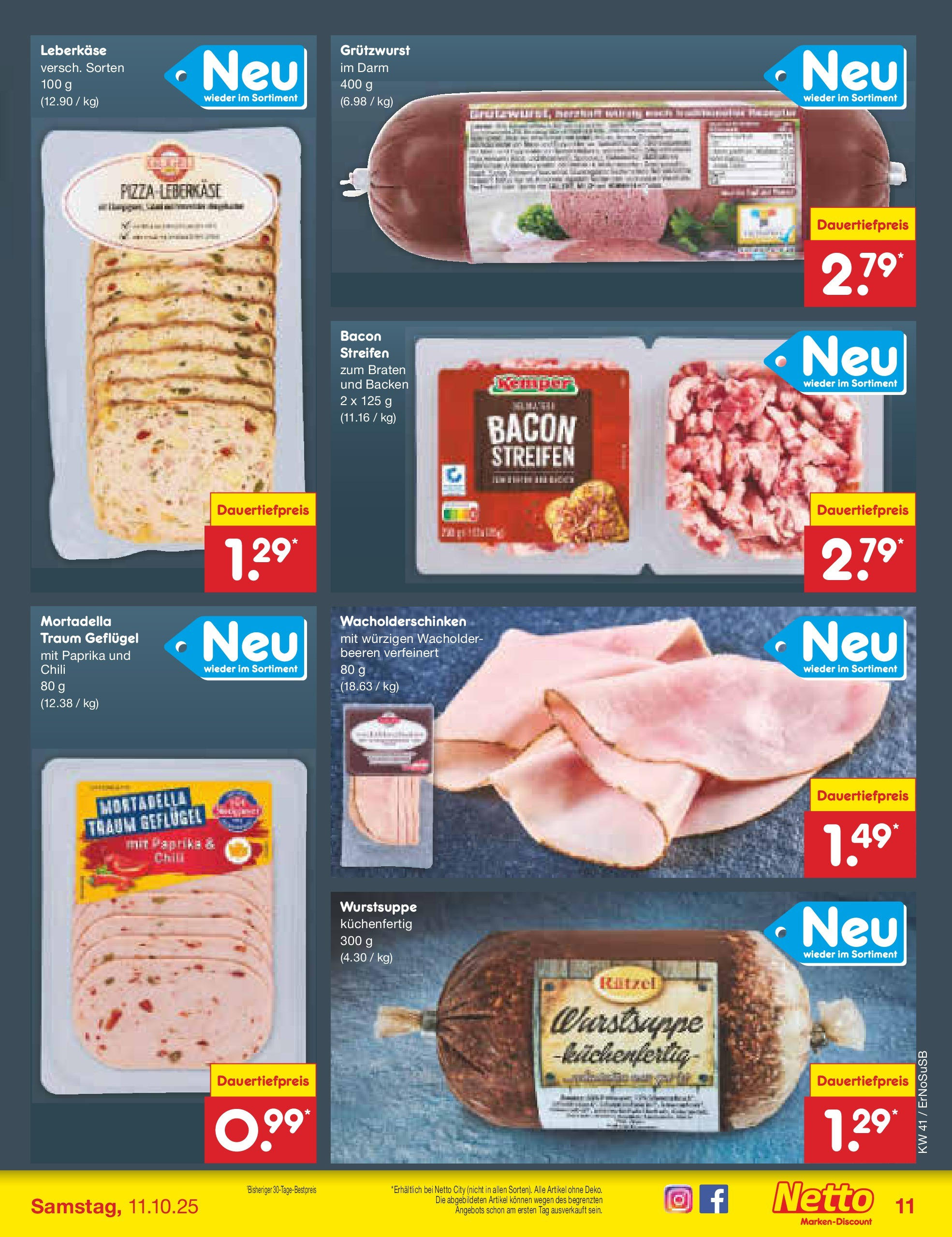 Netto Marken-Discount prospekt Nordhausen	 (ab 05.10.2025) » Angebote | Seite: 11 | Produkte: Paprika, Chili, Pizza, Leberkase