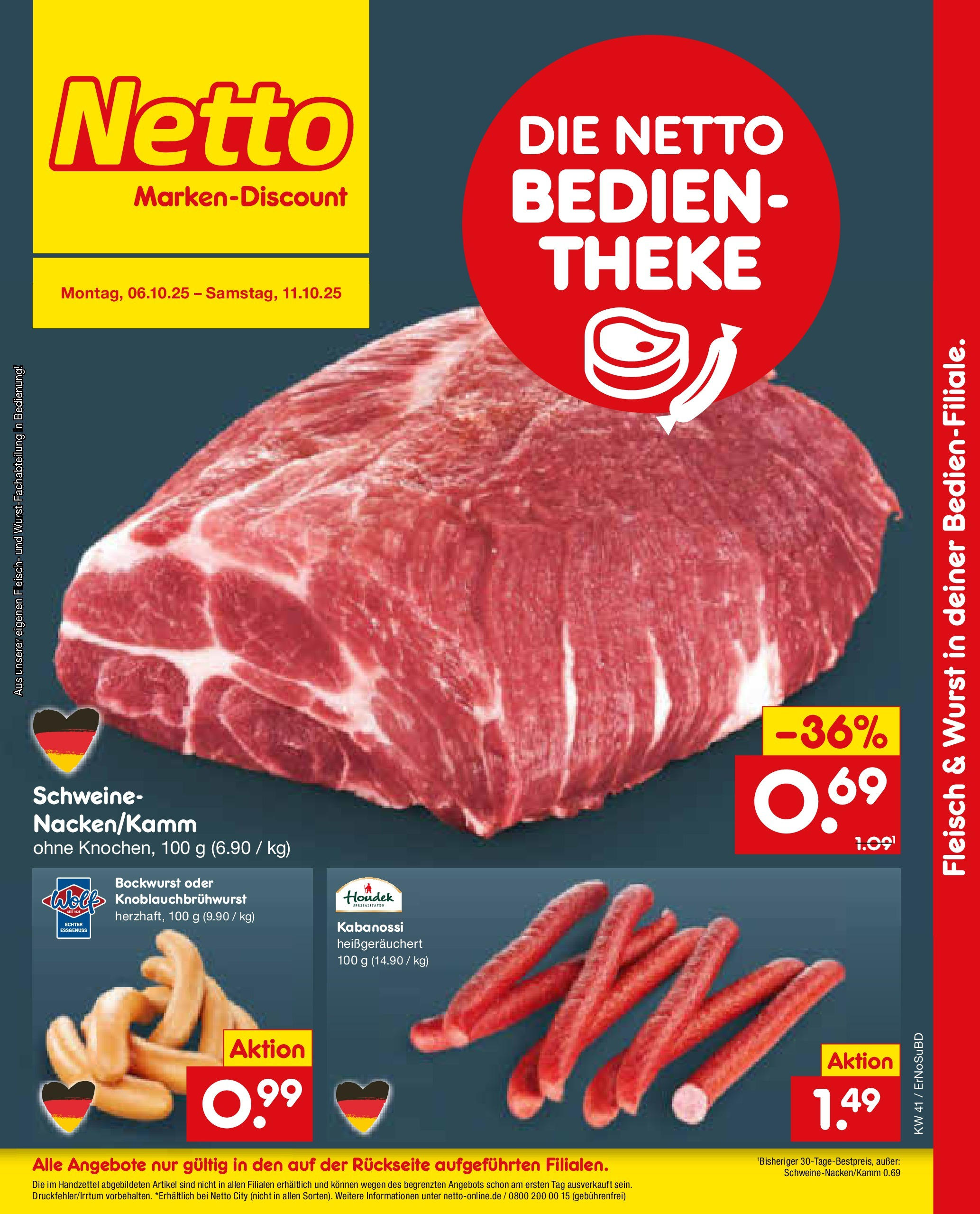 Netto Marken-Discount prospekt Nordhausen	 (ab 05.10.2025) » Angebote | Seite: 12 | Produkte: Bockwurst, Theke, Wurst, Fleisch