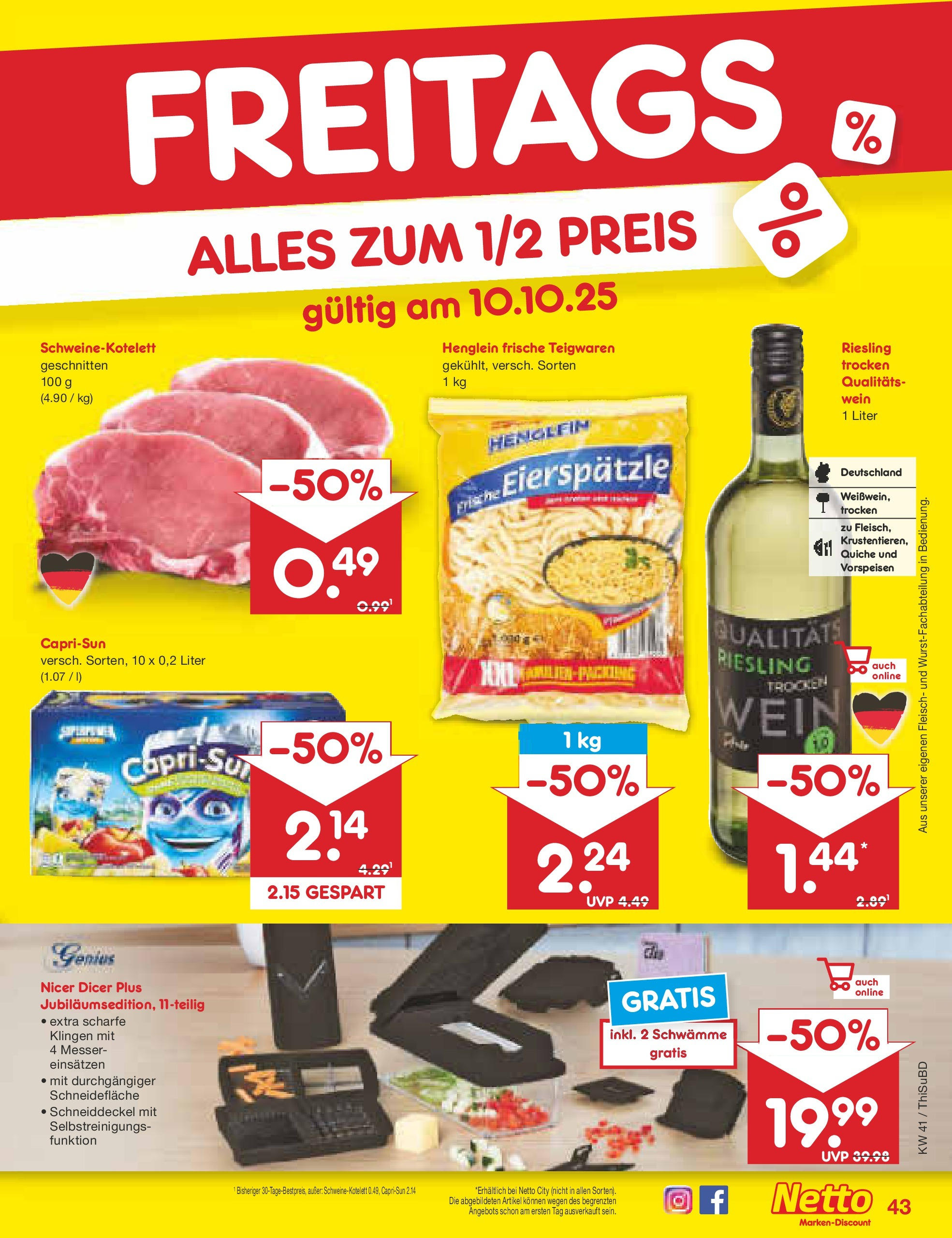 Netto Marken-Discount prospekt Thiendorf	 (ab 05.10.2025) » Angebote | Seite: 47 | Produkte: Wein, Fleisch