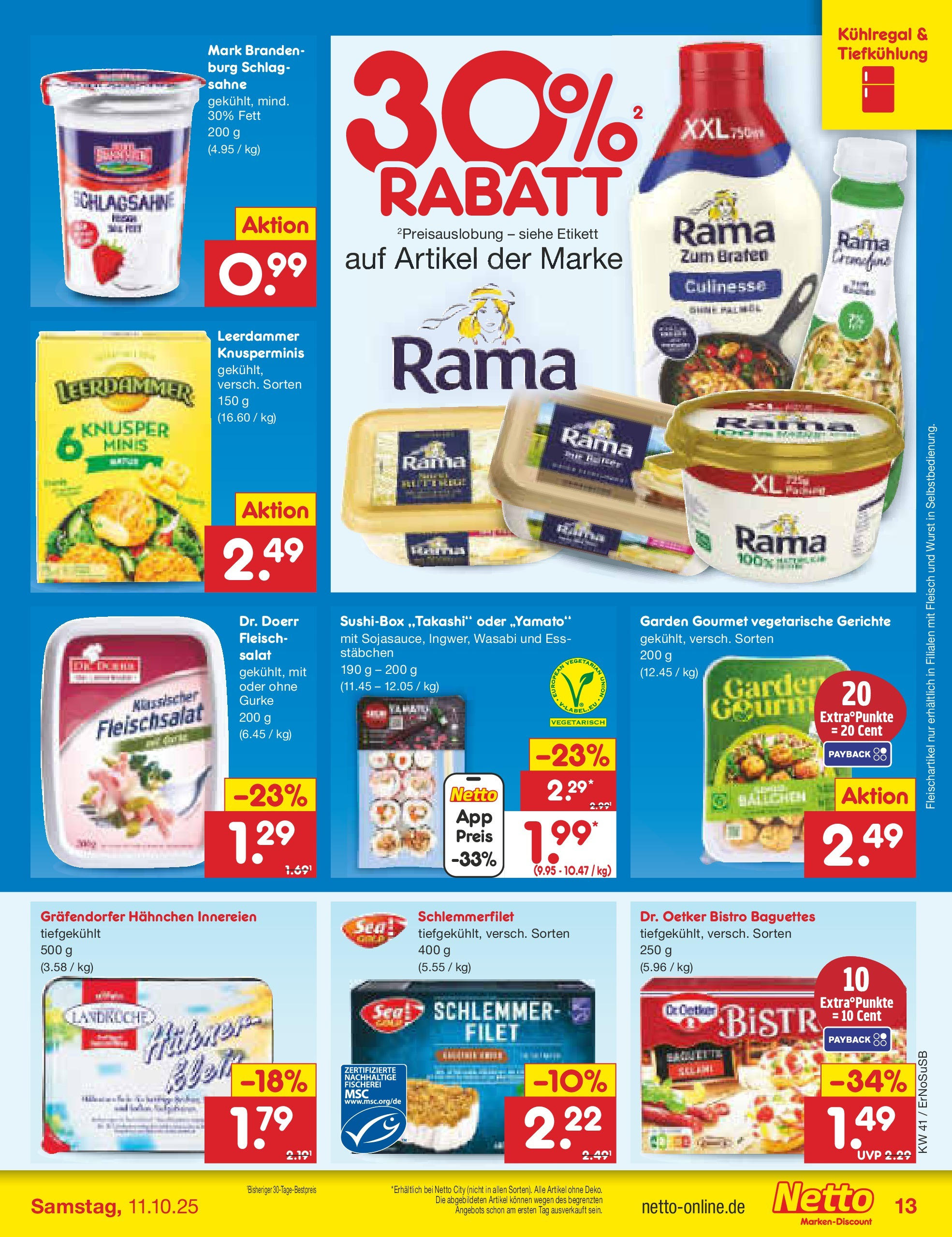 Netto Marken-Discount prospekt Nordhausen	 (ab 05.10.2025) » Angebote | Seite: 17 | Produkte: Rama, Schlagsahne, Wurst, Sahne