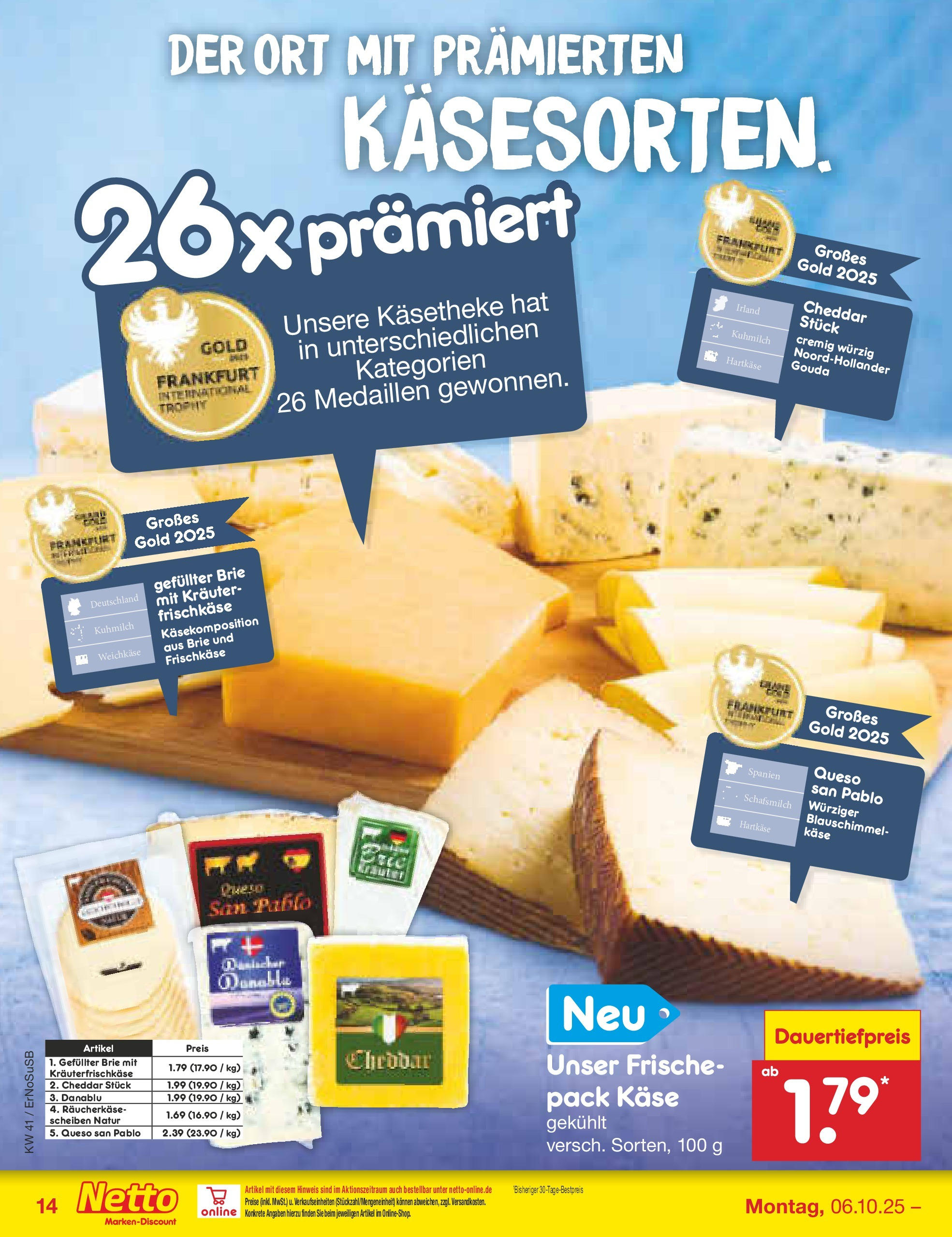Netto Marken-Discount prospekt Nordhausen	 (ab 05.10.2025) » Angebote | Seite: 18 | Produkte: Käse, Gouda, Frischkase