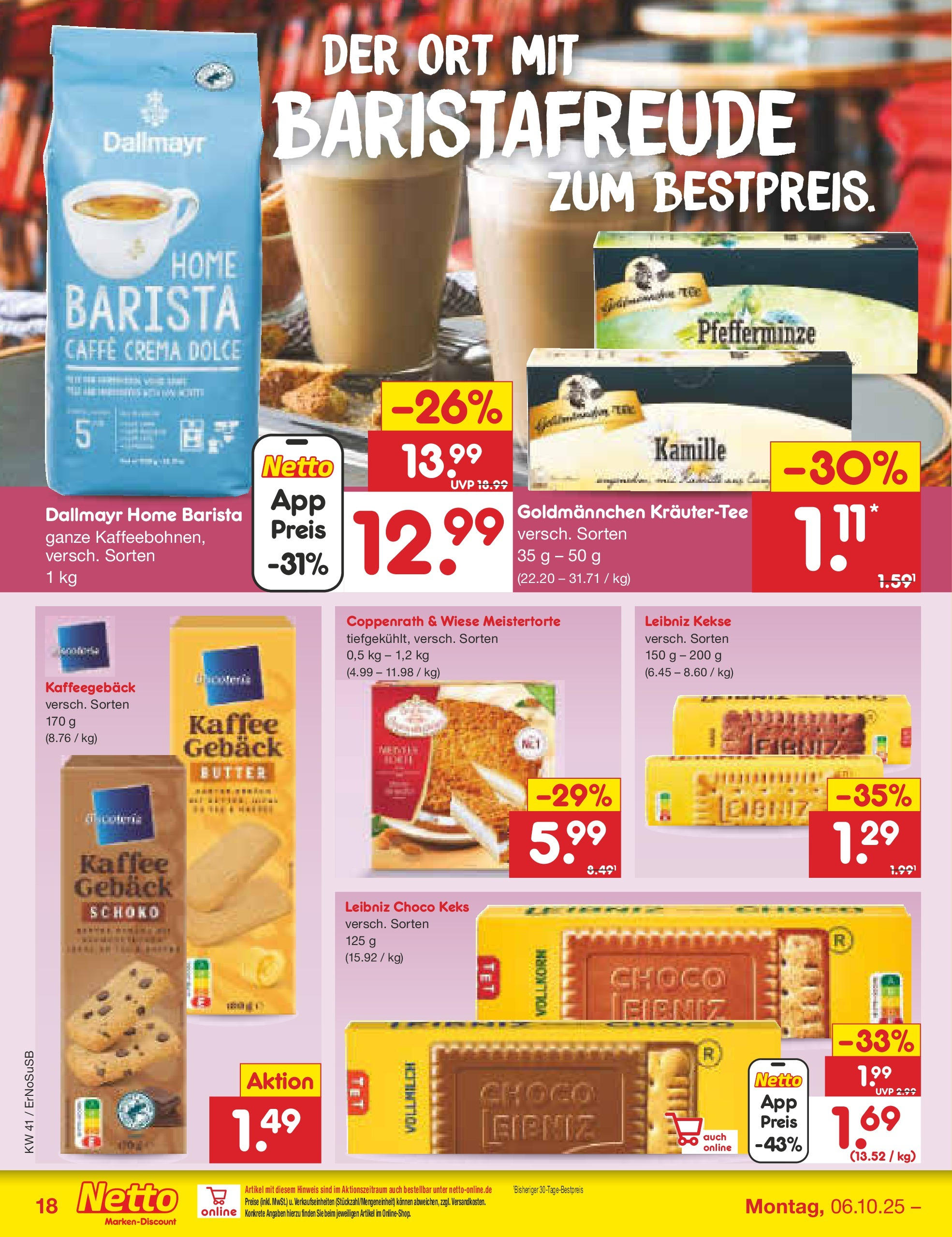 Netto Marken-Discount prospekt Nordhausen	 (ab 05.10.2025) » Angebote | Seite: 22 | Produkte: Butter, Kaffee, Dallmayr, Kekse