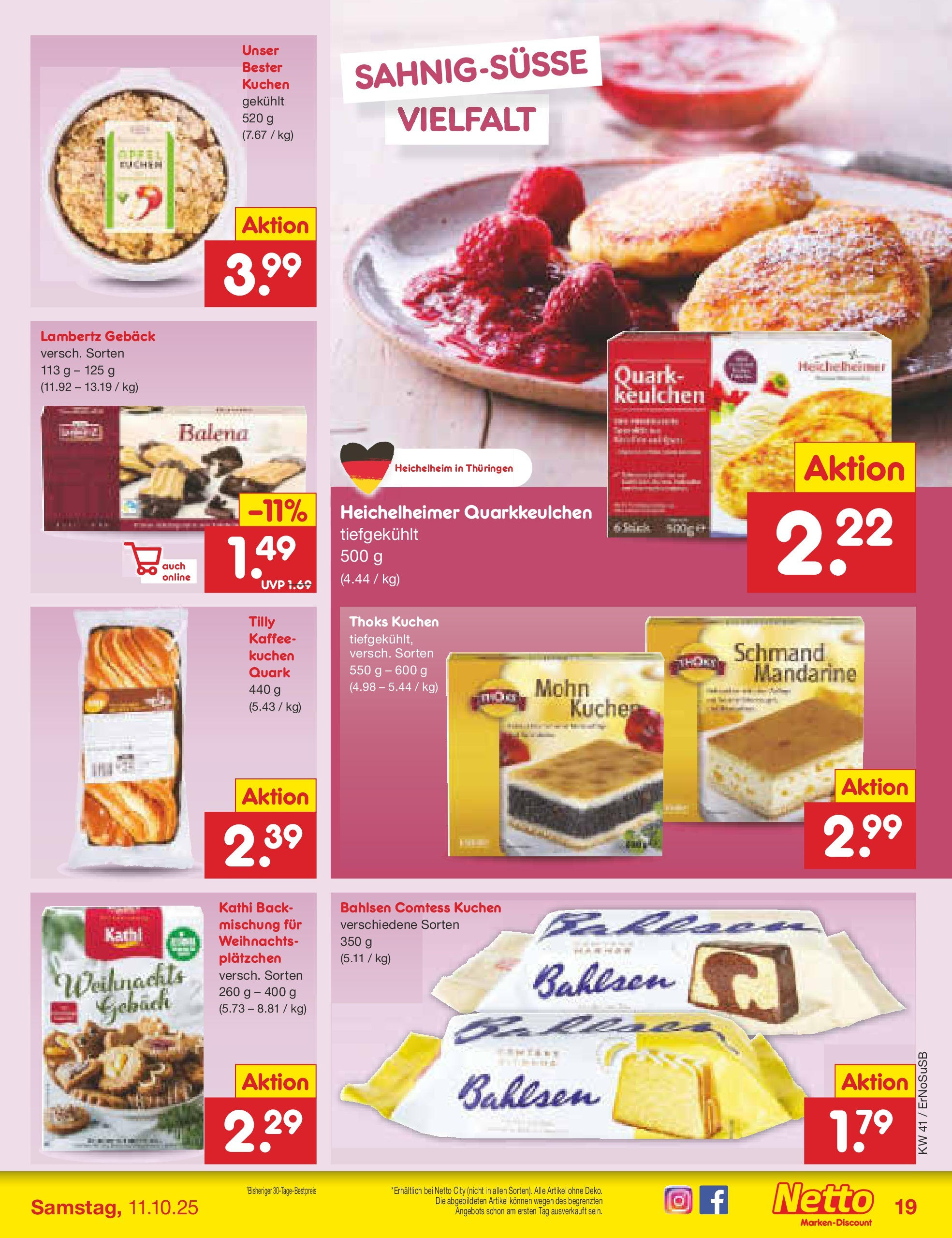 Netto Marken-Discount prospekt Nordhausen	 (ab 05.10.2025) » Angebote | Seite: 23 | Produkte: Quark, Kaffee, Kuchen