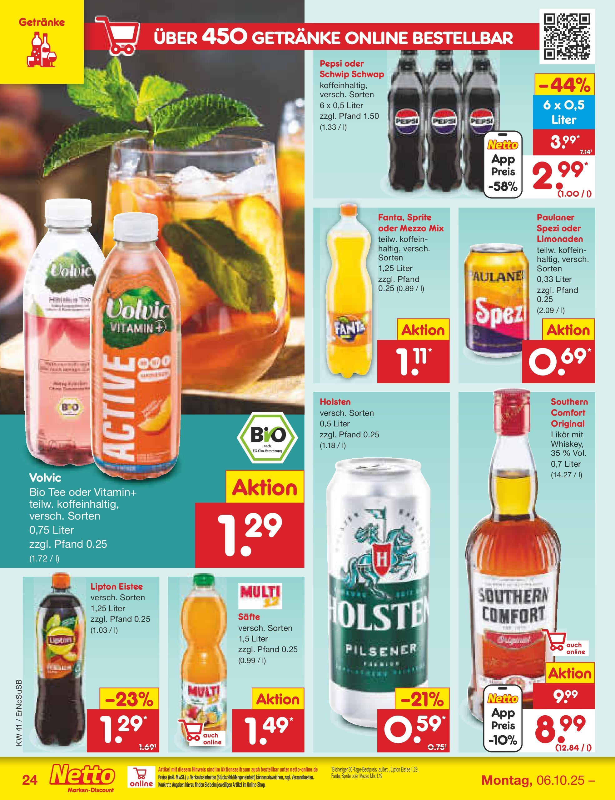 Netto Marken-Discount prospekt Nordhausen	 (ab 05.10.2025) » Angebote | Seite: 30 | Produkte: Fanta, Likör, Tee, Volvic
