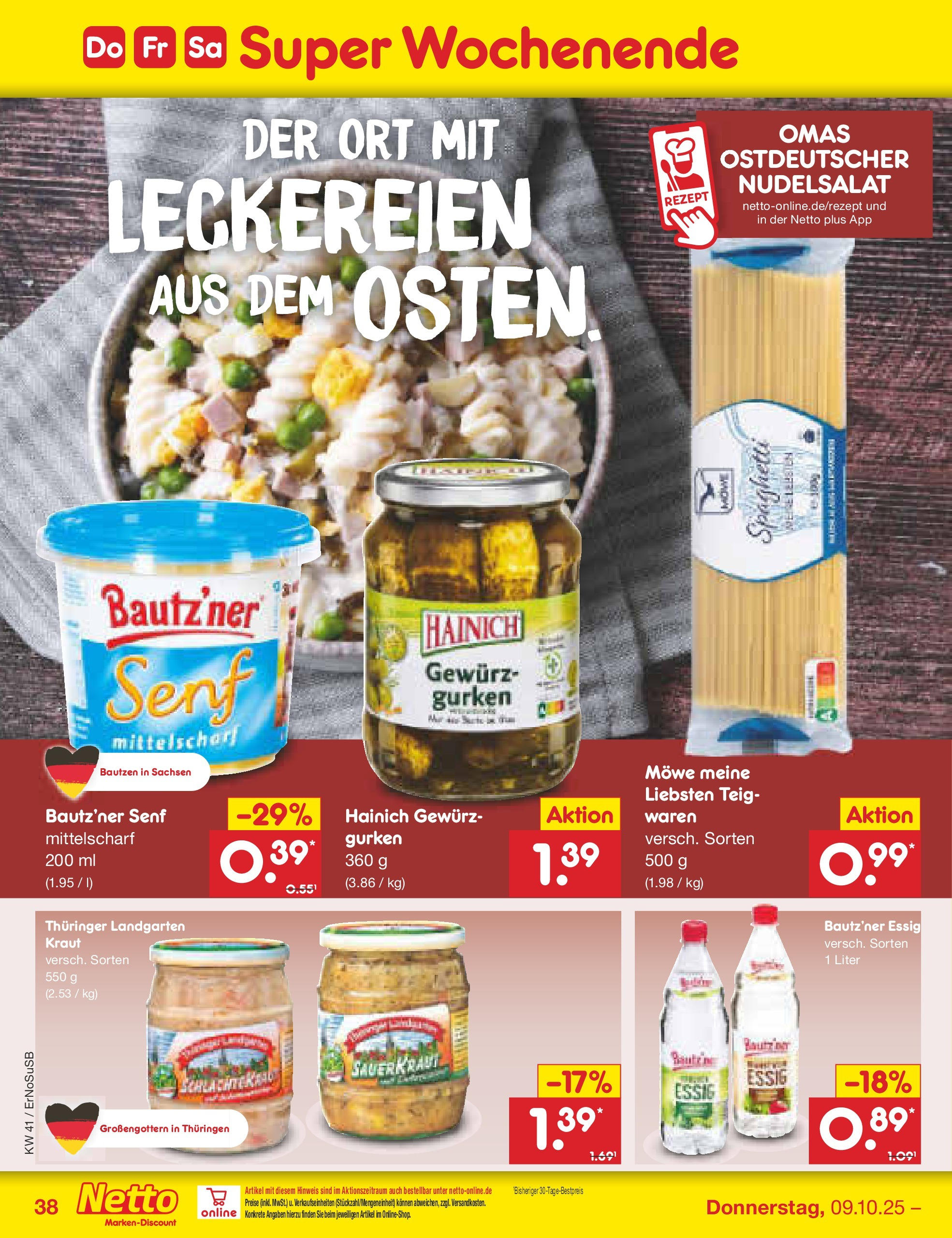 Netto Marken-Discount prospekt Nordhausen	 (ab 05.10.2025) » Angebote | Seite: 46 | Produkte: Essig, Kraut, Gurken