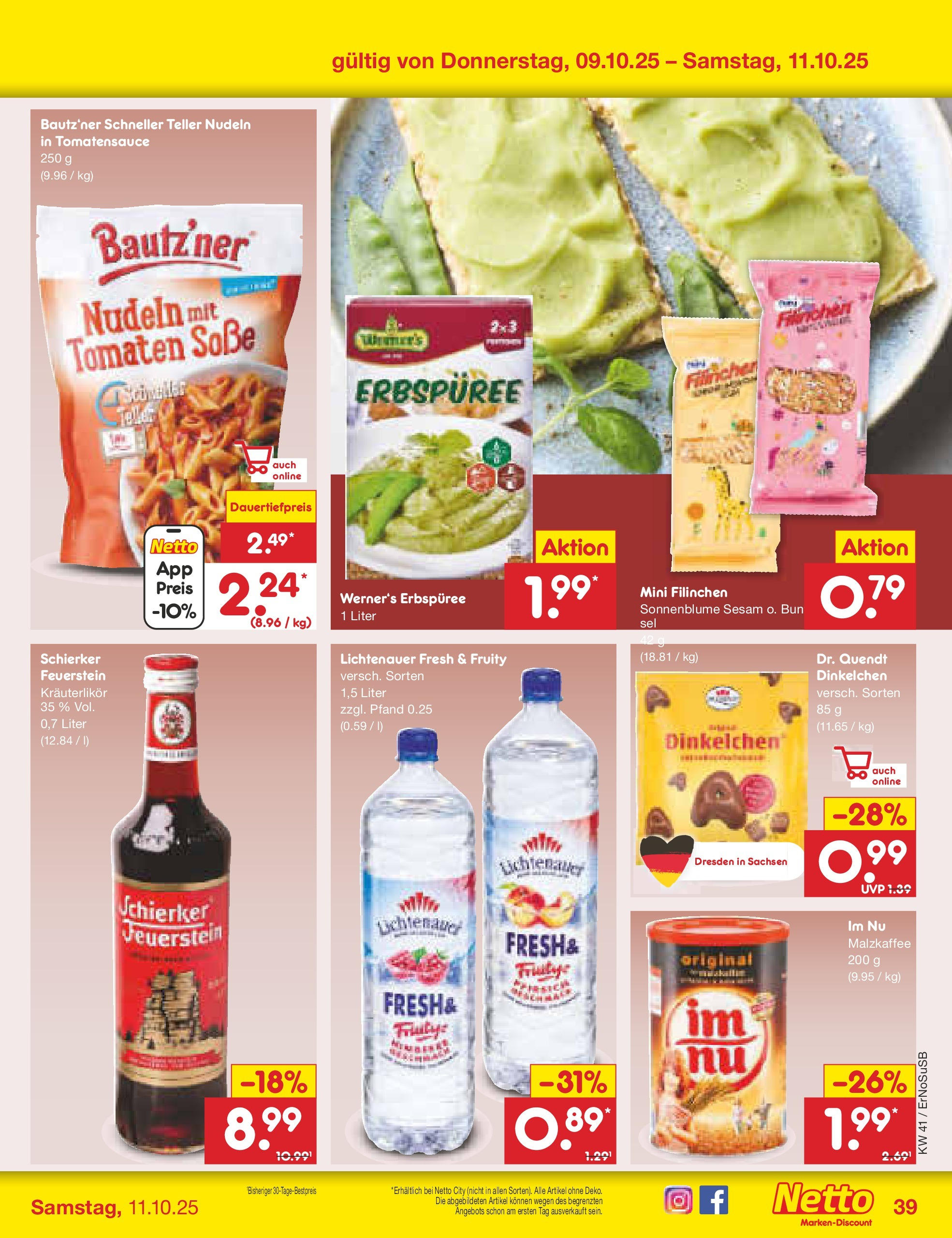 Netto Marken-Discount prospekt Nordhausen	 (ab 05.10.2025) » Angebote | Seite: 47 | Produkte: Tomaten, Soße, Nudeln