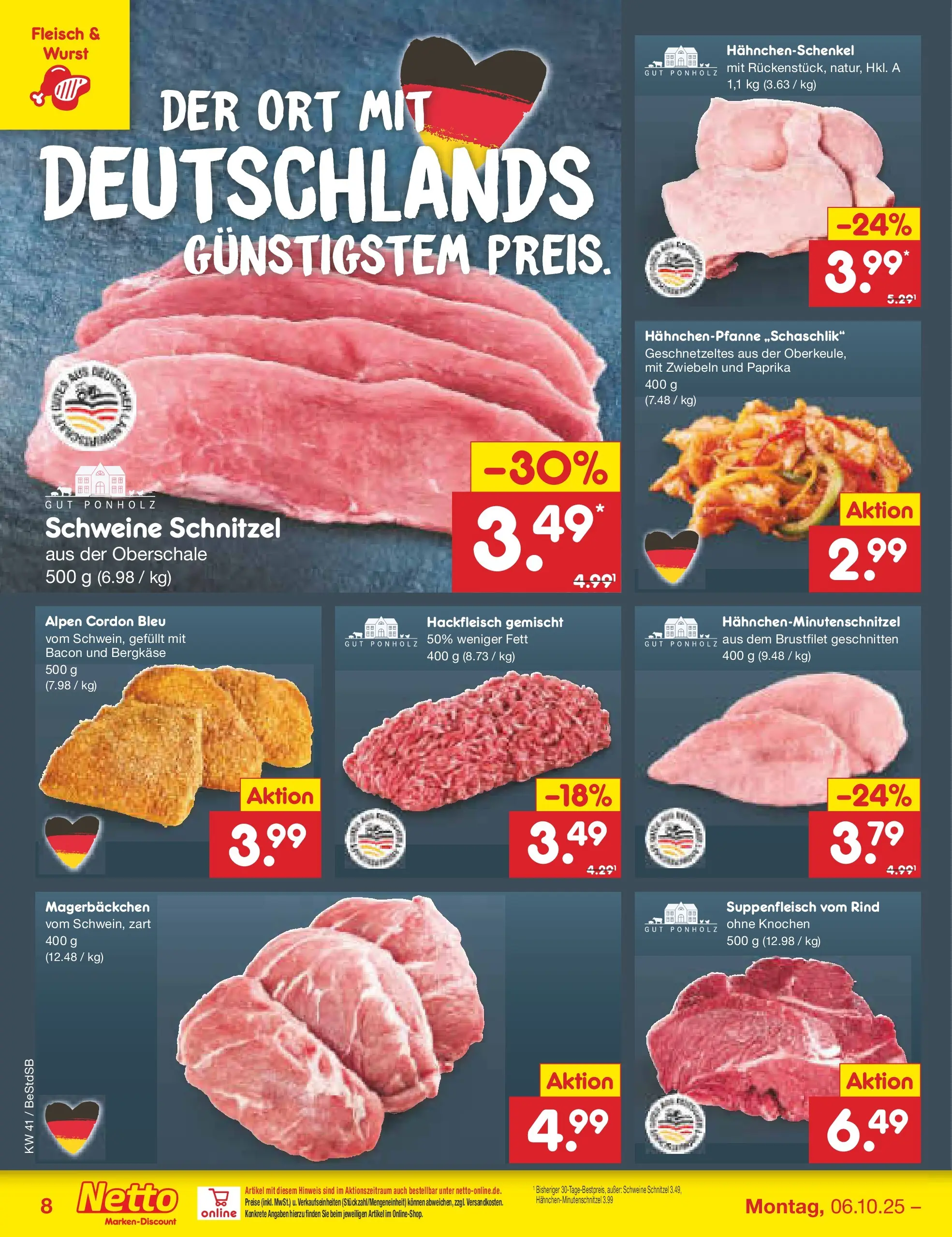 Netto Marken-Discount prospekt Berlin-Spandau (ab 06.10.2025) » Angebote | Seite: 10 | Produkte: Zwiebeln, Wurst, Fleisch, Hackfleisch Netto Marken-Discount prospekt Berlin-Spandau (ab 06.10.2025) » Angebote | Seite: 10 | Produkte: Zwiebeln, Wurst, Fleisch, Hackfleisch