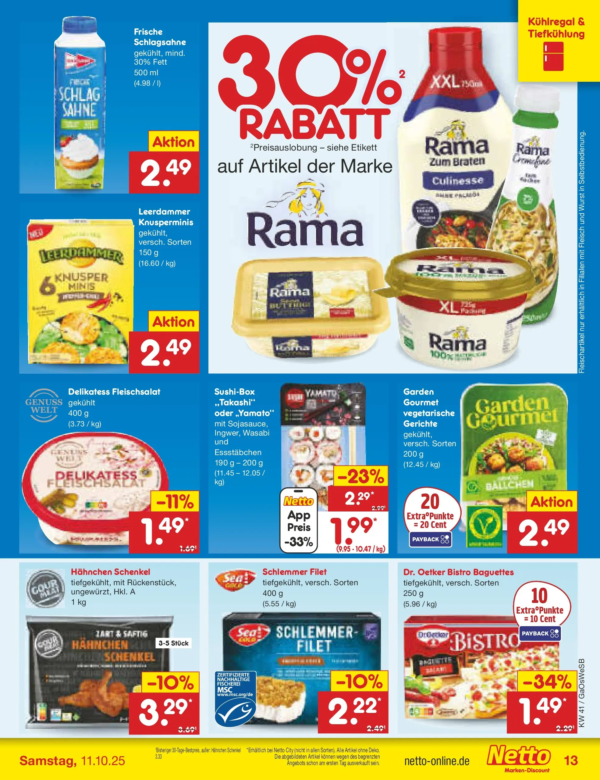 Netto Marken-Discount prospekt Bremen-Lesum	 (ab 06.10.2025) » Angebote | Seite: 15 | Produkte: Mehl, Baguette, Salami, Pizza