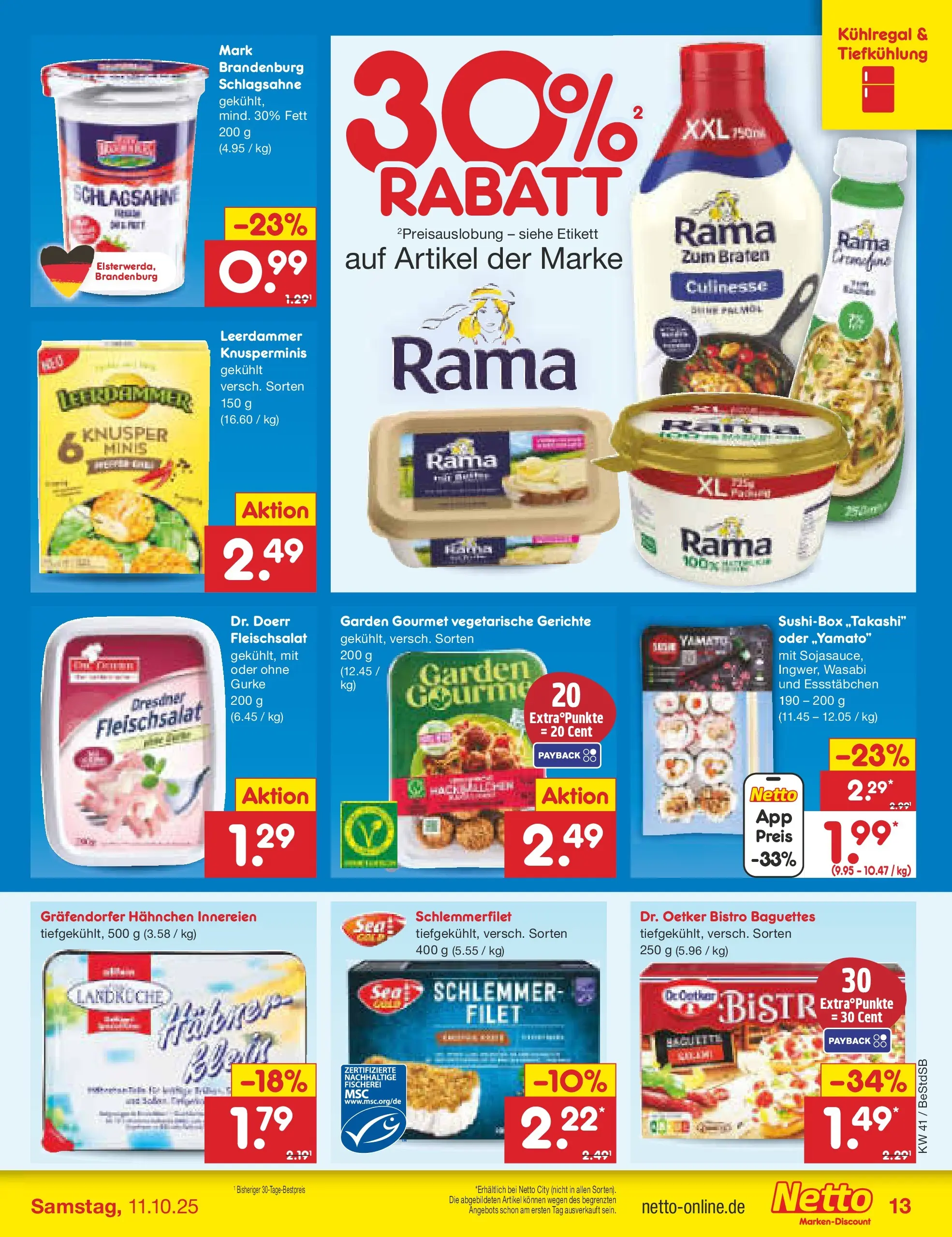 Netto Marken-Discount prospekt Berlin-Spandau (ab 06.10.2025) » Angebote | Seite: 15 | Produkte: Hahnchen, Rama, Schlagsahne, Leerdammer Netto Marken-Discount prospekt Berlin-Spandau (ab 06.10.2025) » Angebote | Seite: 15 | Produkte: Hahnchen, Rama, Schlagsahne, Leerdammer
